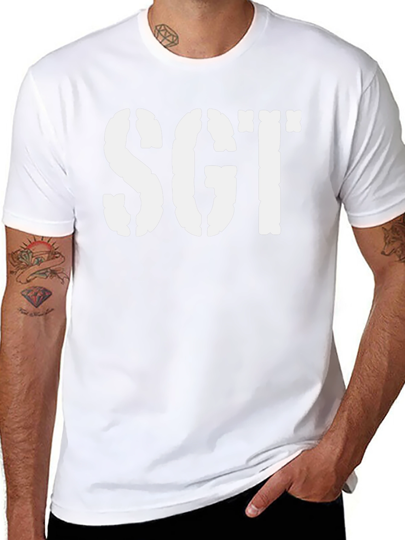 SGT Stencil Style Black T-Shirt - Military Inspired Design