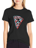 Mens Black Pizza Slice Graphic Tee