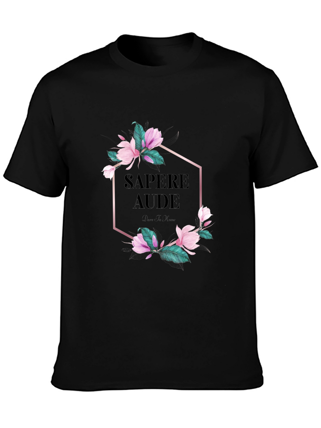 Sapere Aude Floral Graphic Tee - Black