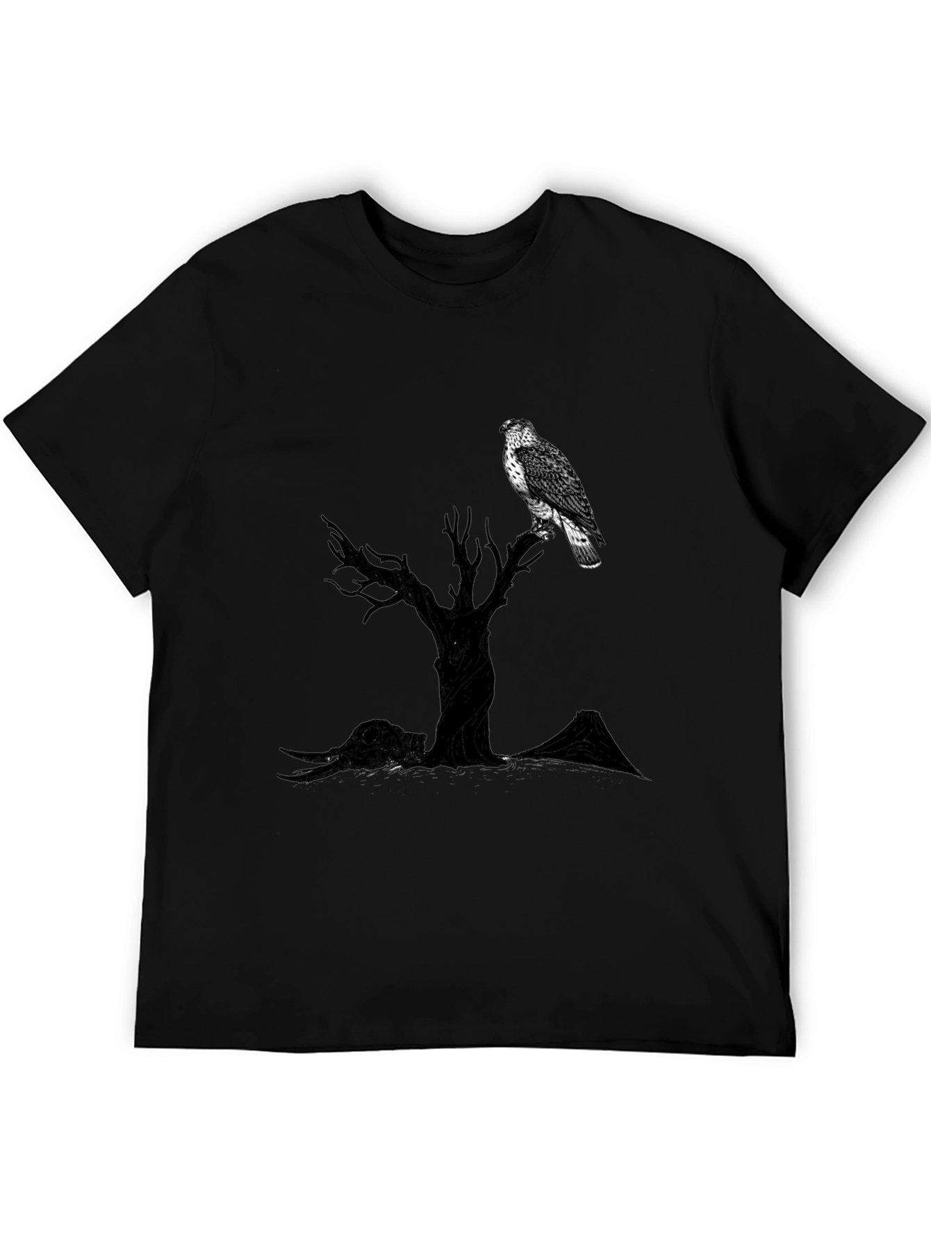 Eagle Tree Graphic Tee - Stylish Mens Black T-Shirt
