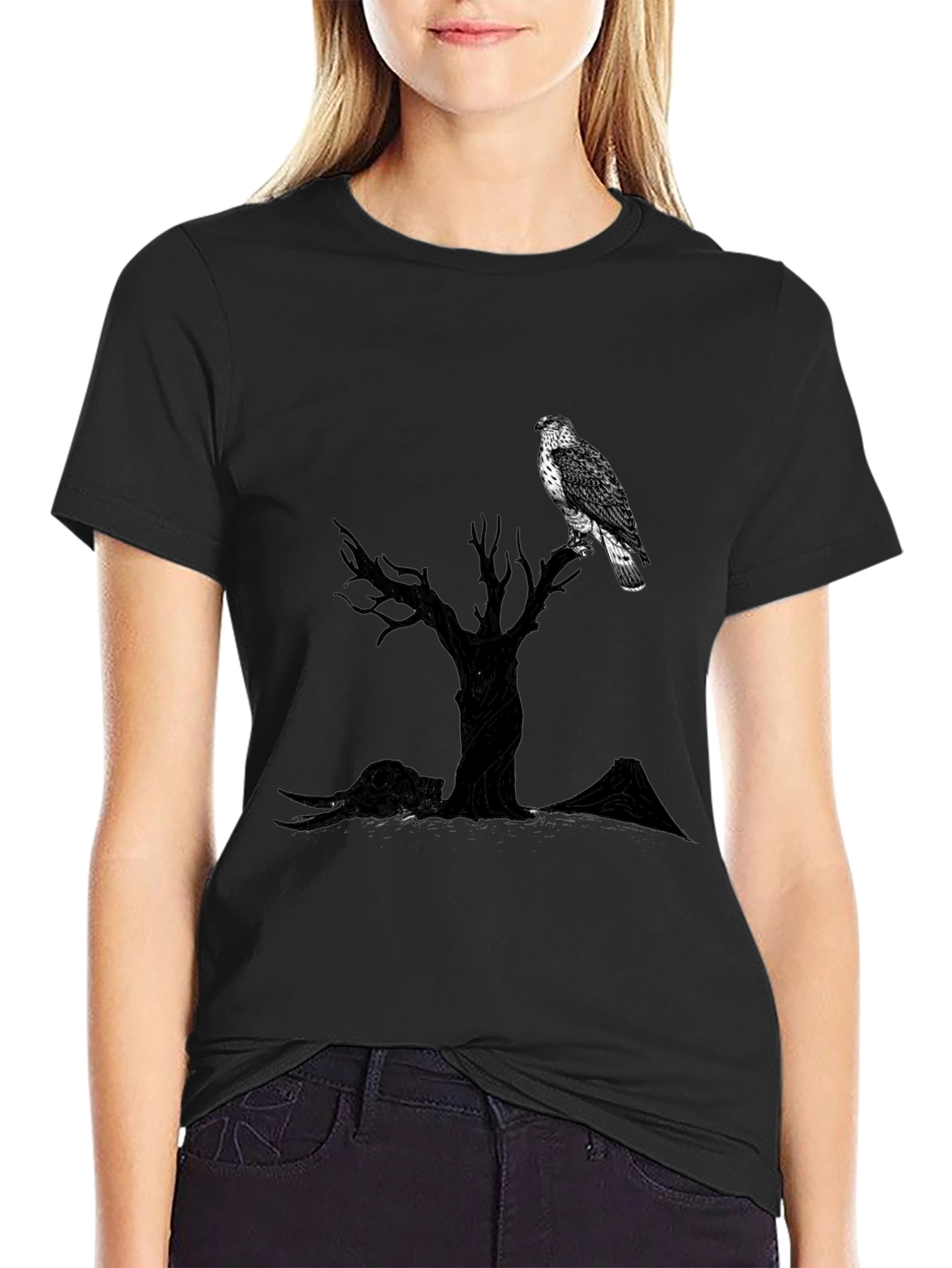 Eagle Tree Graphic Tee - Stylish Mens Black T-Shirt