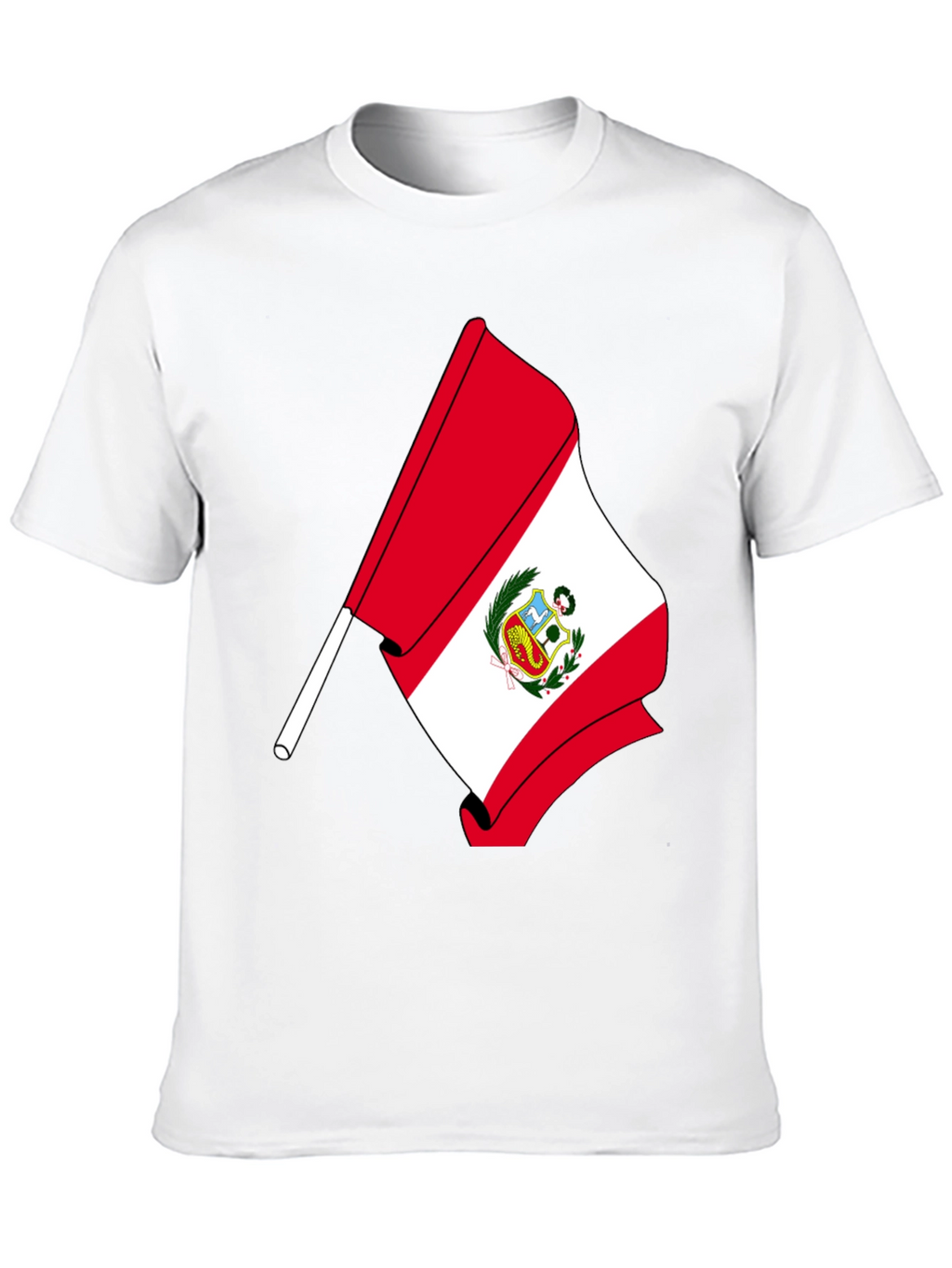 Peru Flag Graphic T-Shirt - Black