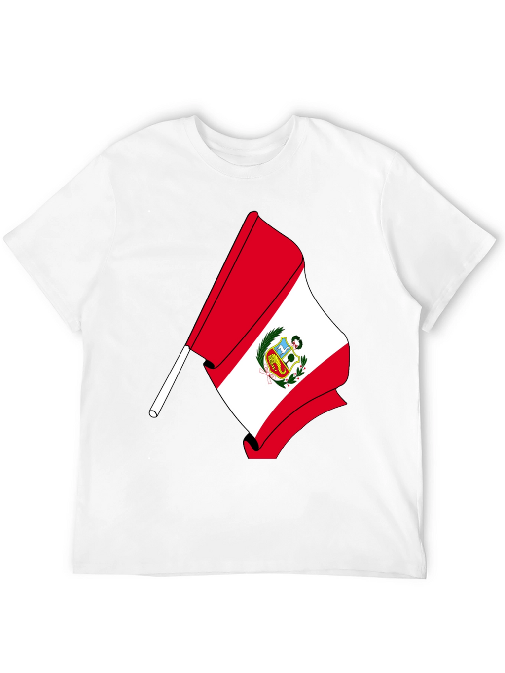 Peru Flag Graphic T-Shirt - Black