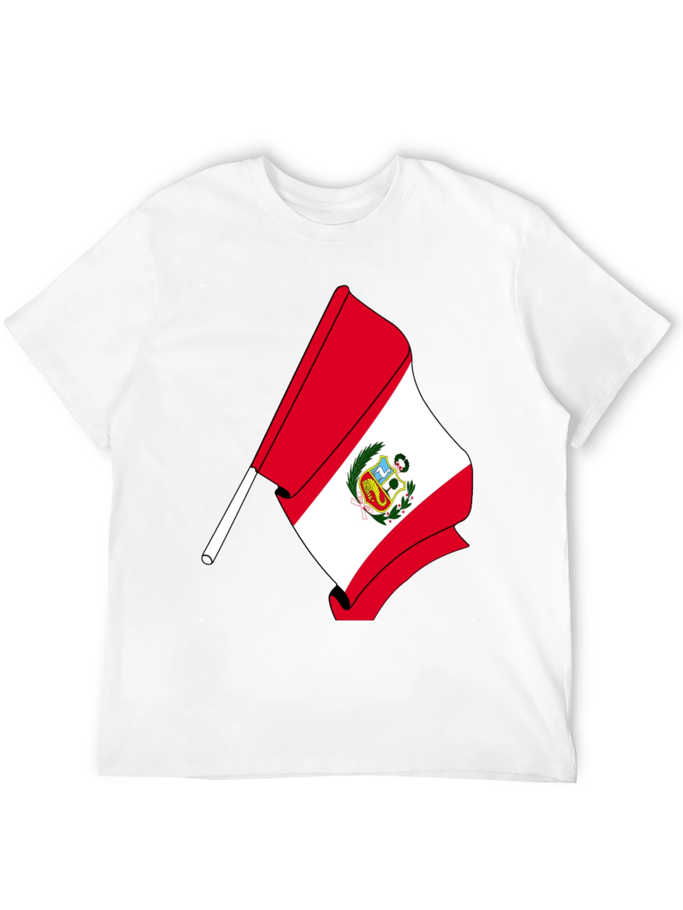 Peru Flag Graphic T-Shirt - Black
