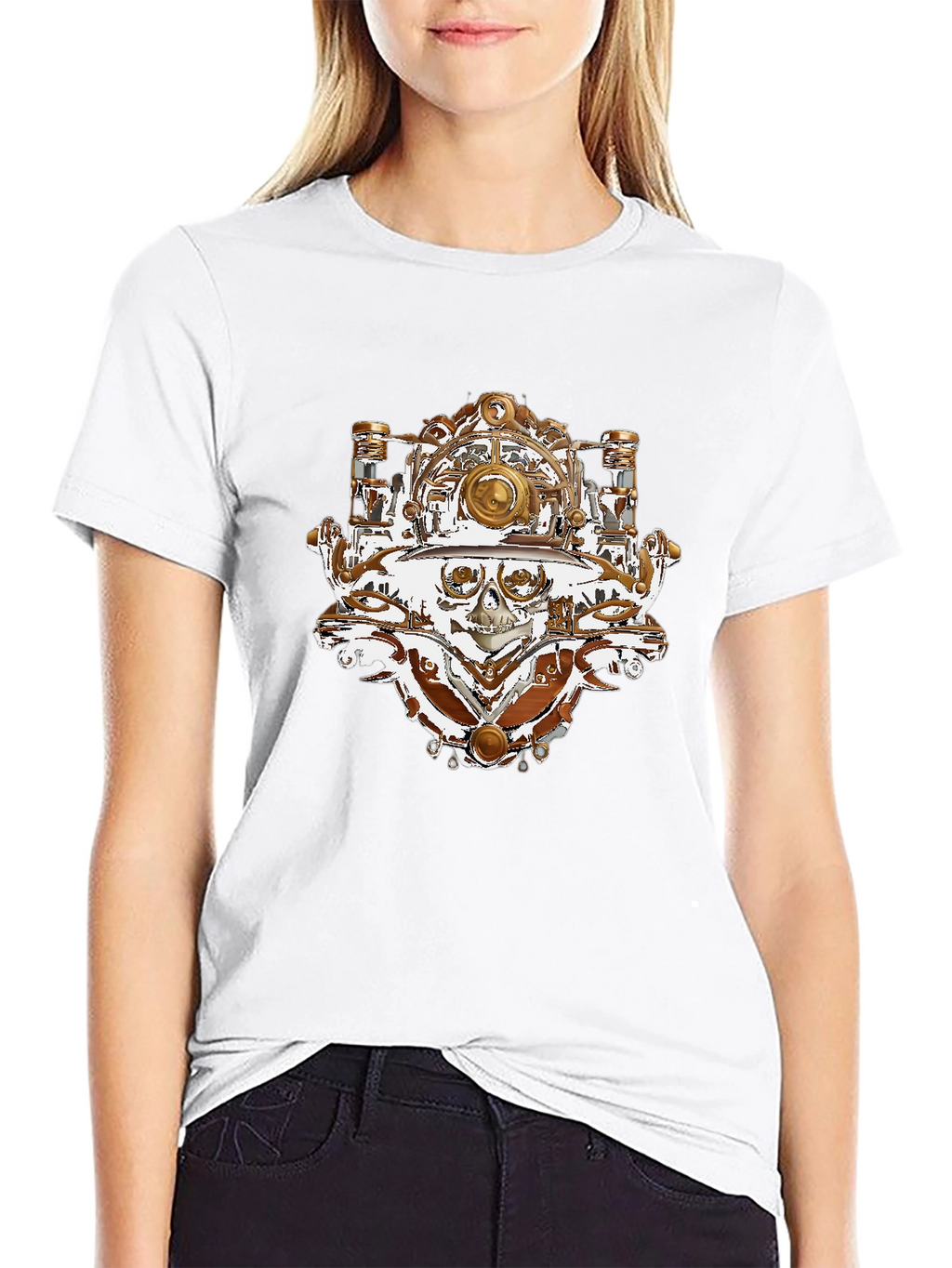 Steampunk Skull T-Shirt - Unique Graphic Tee