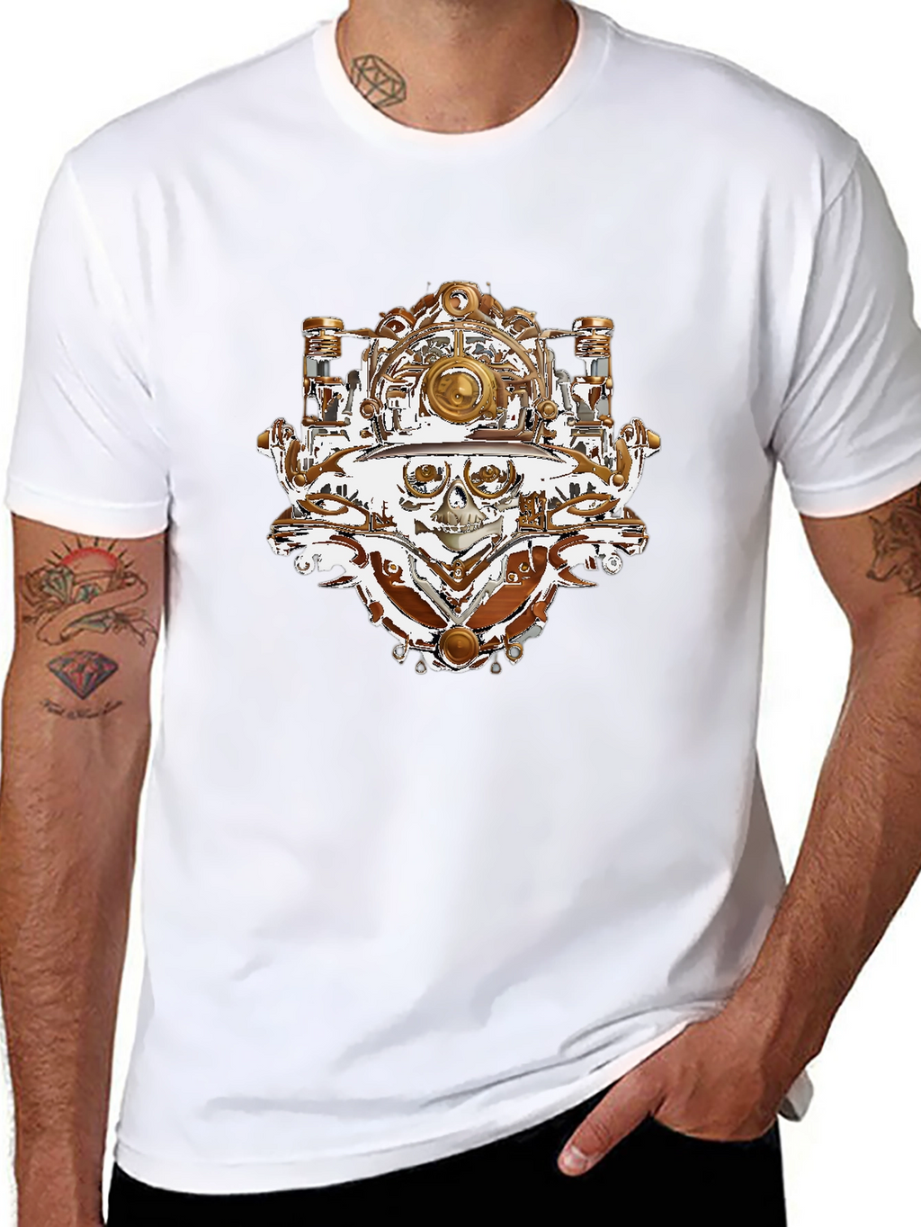 Steampunk Skull T-Shirt - Unique Graphic Tee