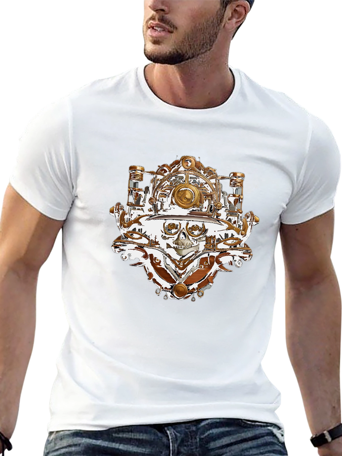 Steampunk Skull T-Shirt - Unique Graphic Tee