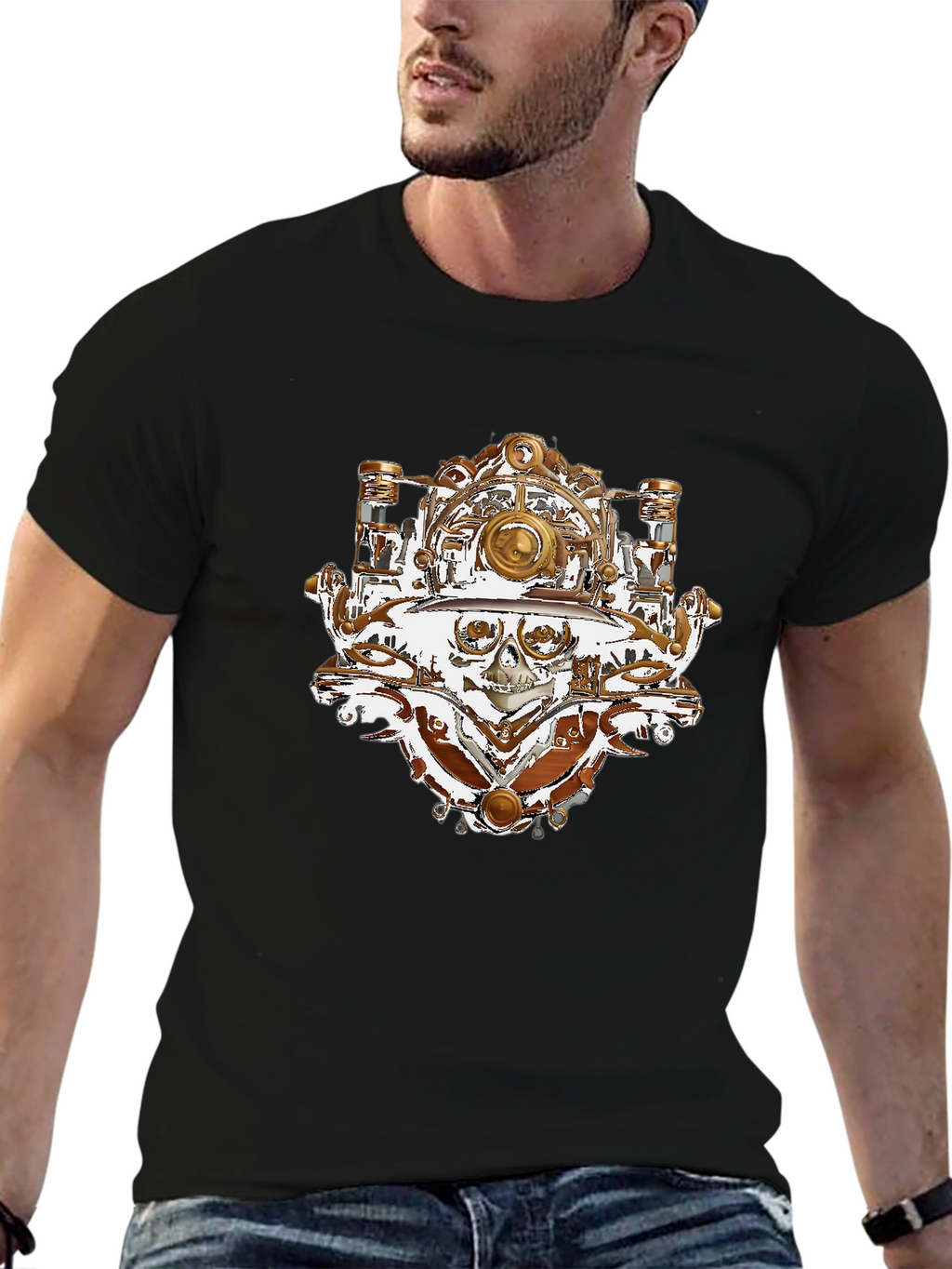 Steampunk Skull T-Shirt - Unique Graphic Tee