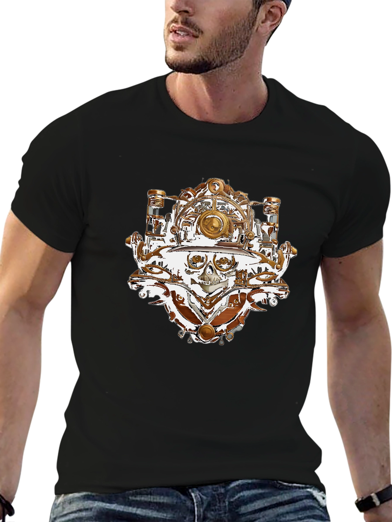 Steampunk Skull T-Shirt - Unique Graphic Tee