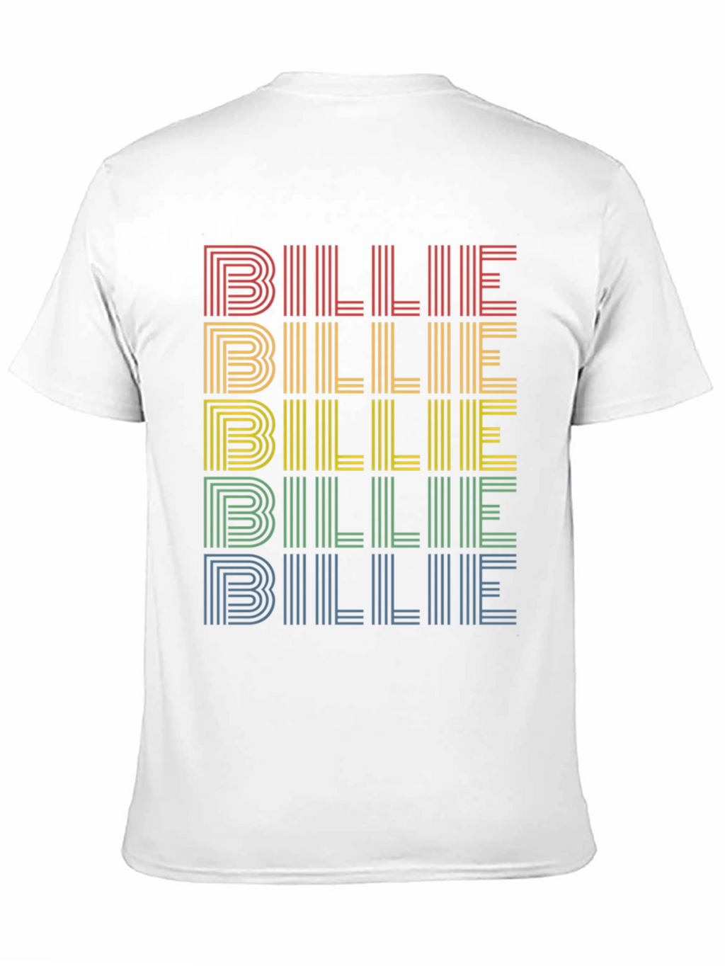 Retro Billie T-Shirt - Rainbow Stacked Design