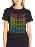 Retro Billie T-Shirt - Rainbow Stacked Design
