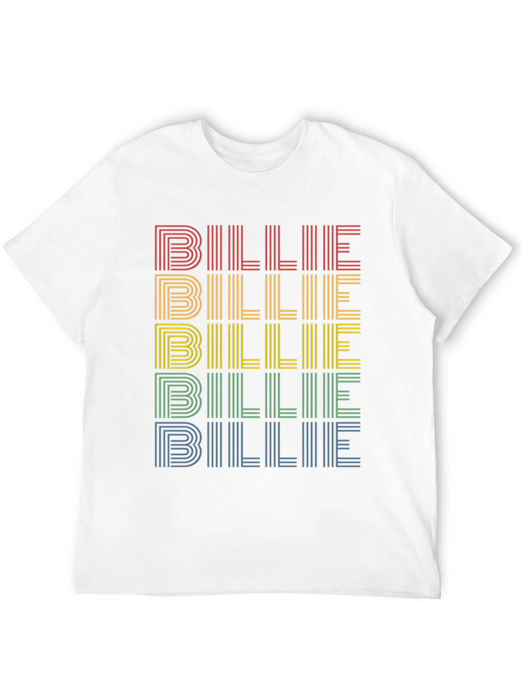 Retro Billie T-Shirt - Rainbow Stacked Design