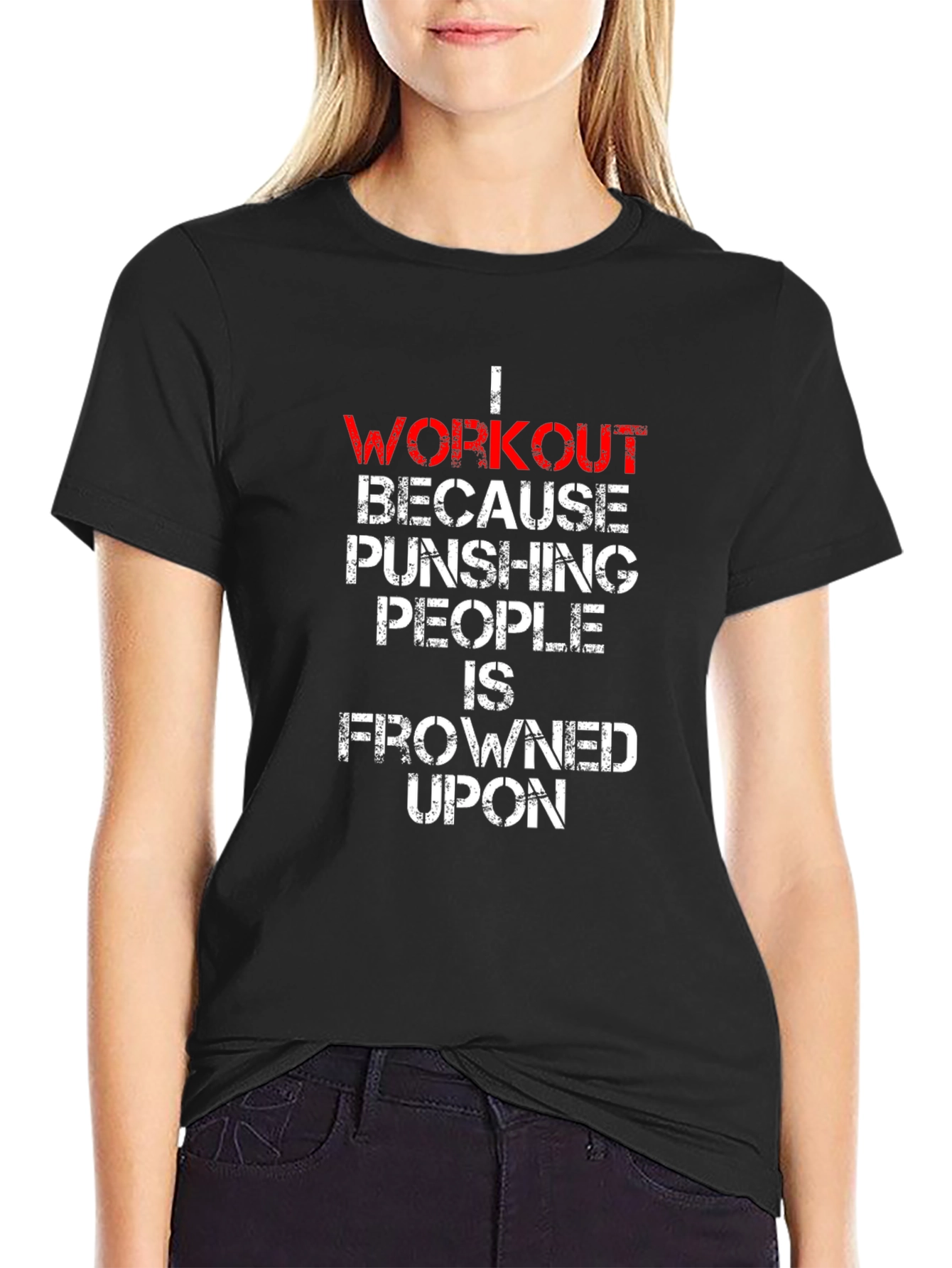 Workout Punishing People Funny Graphic Tee