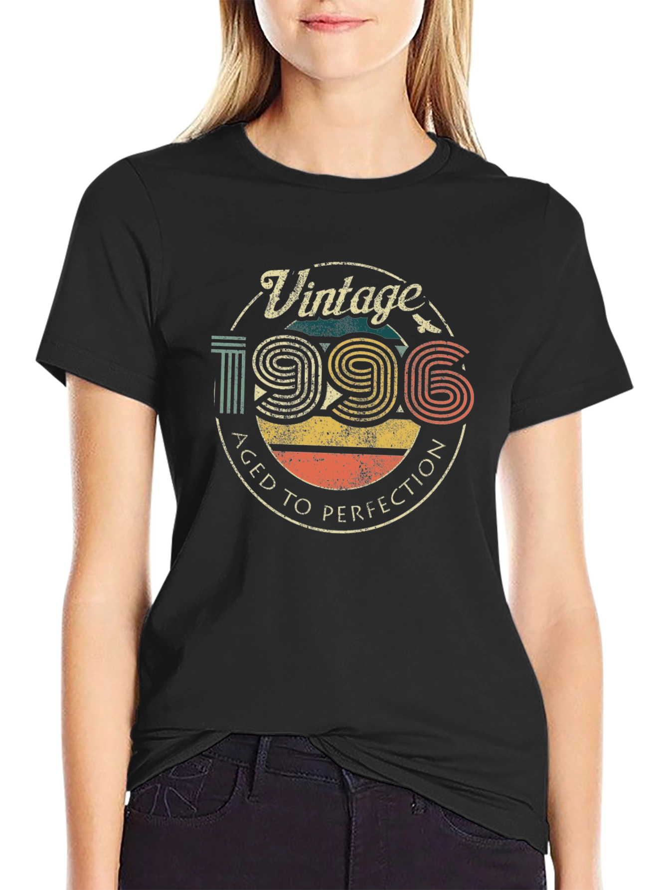 Vintage 1996 Aged To Perfection Black T-Shirt