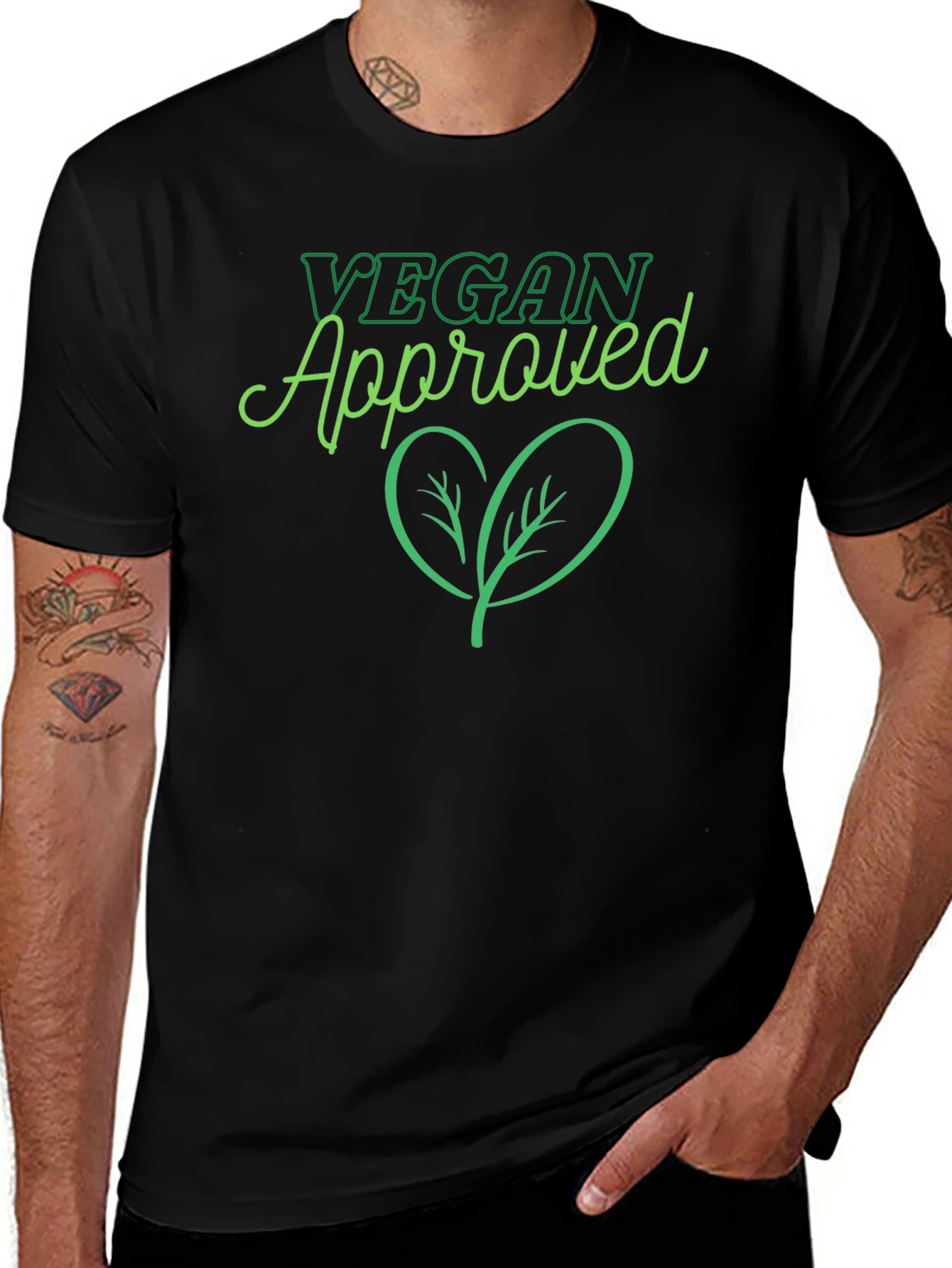 Vegan Approved T-Shirt - Green Logo