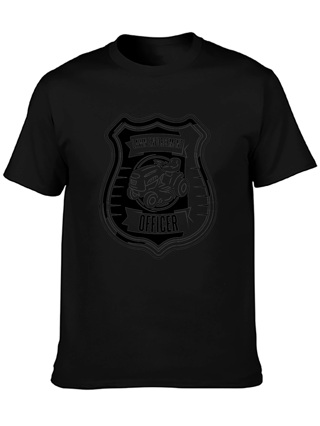Lawn Enforcement Officer Black Graphic Tee
