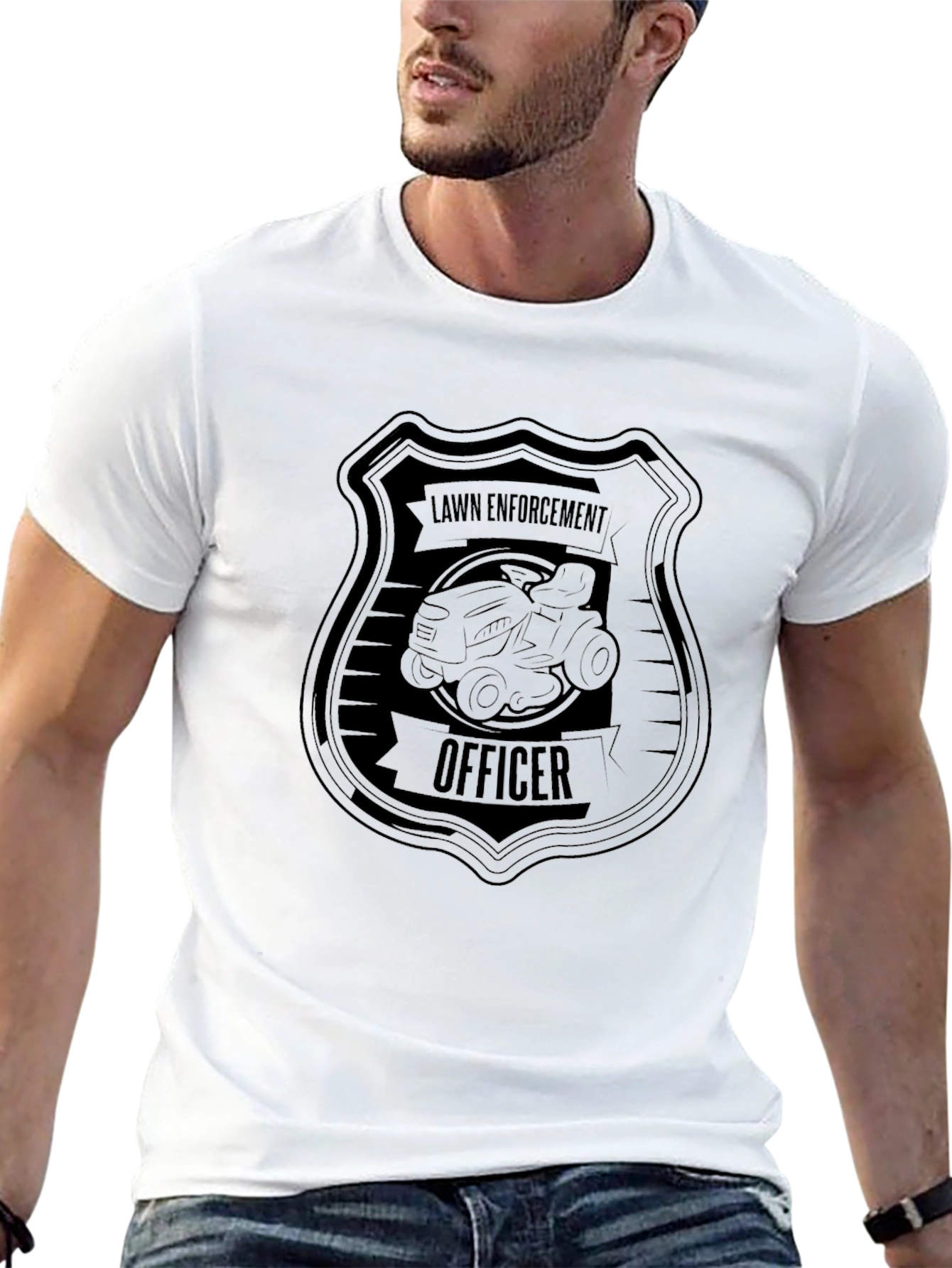 Lawn Enforcement Officer Black Graphic Tee