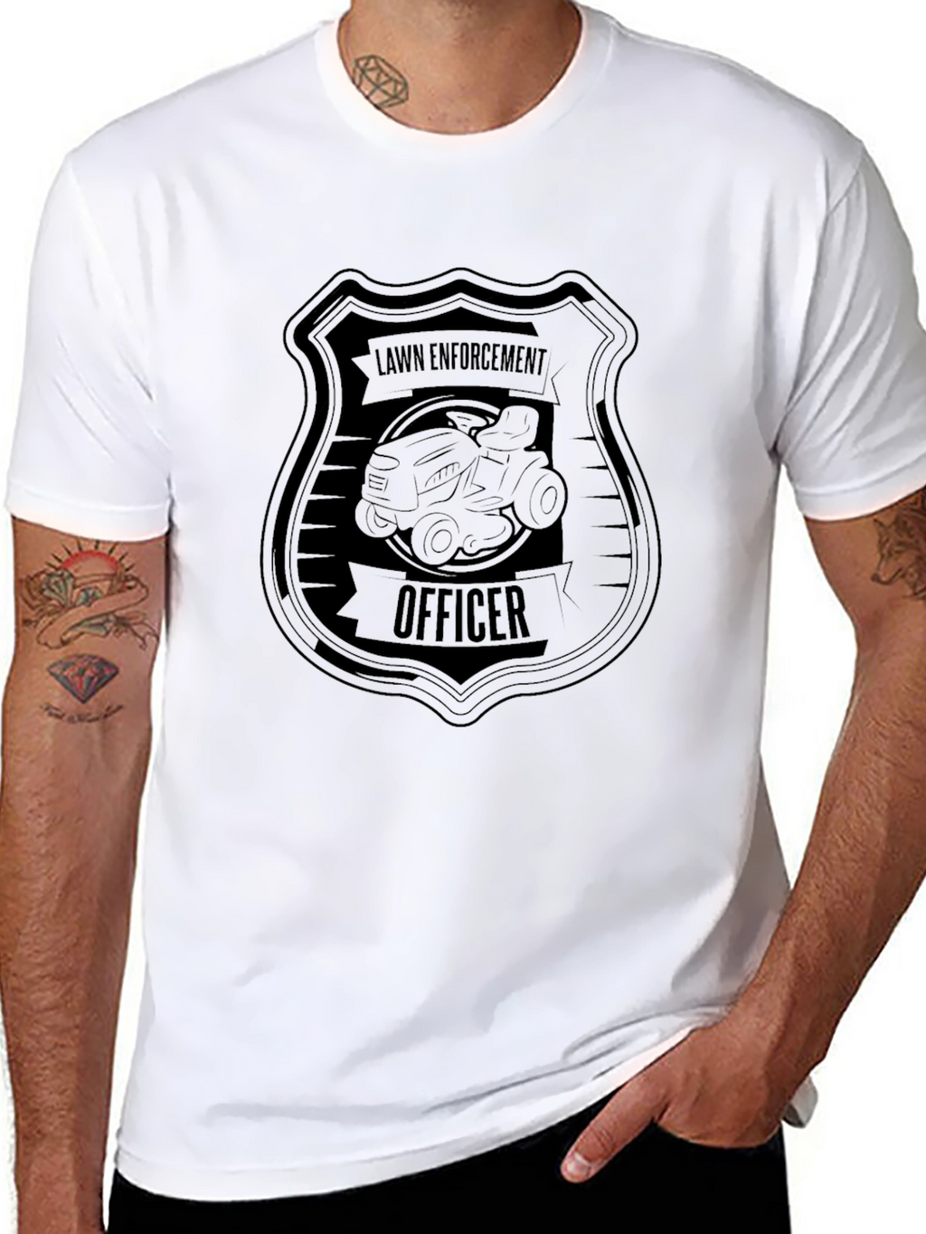 Lawn Enforcement Officer Black Graphic Tee