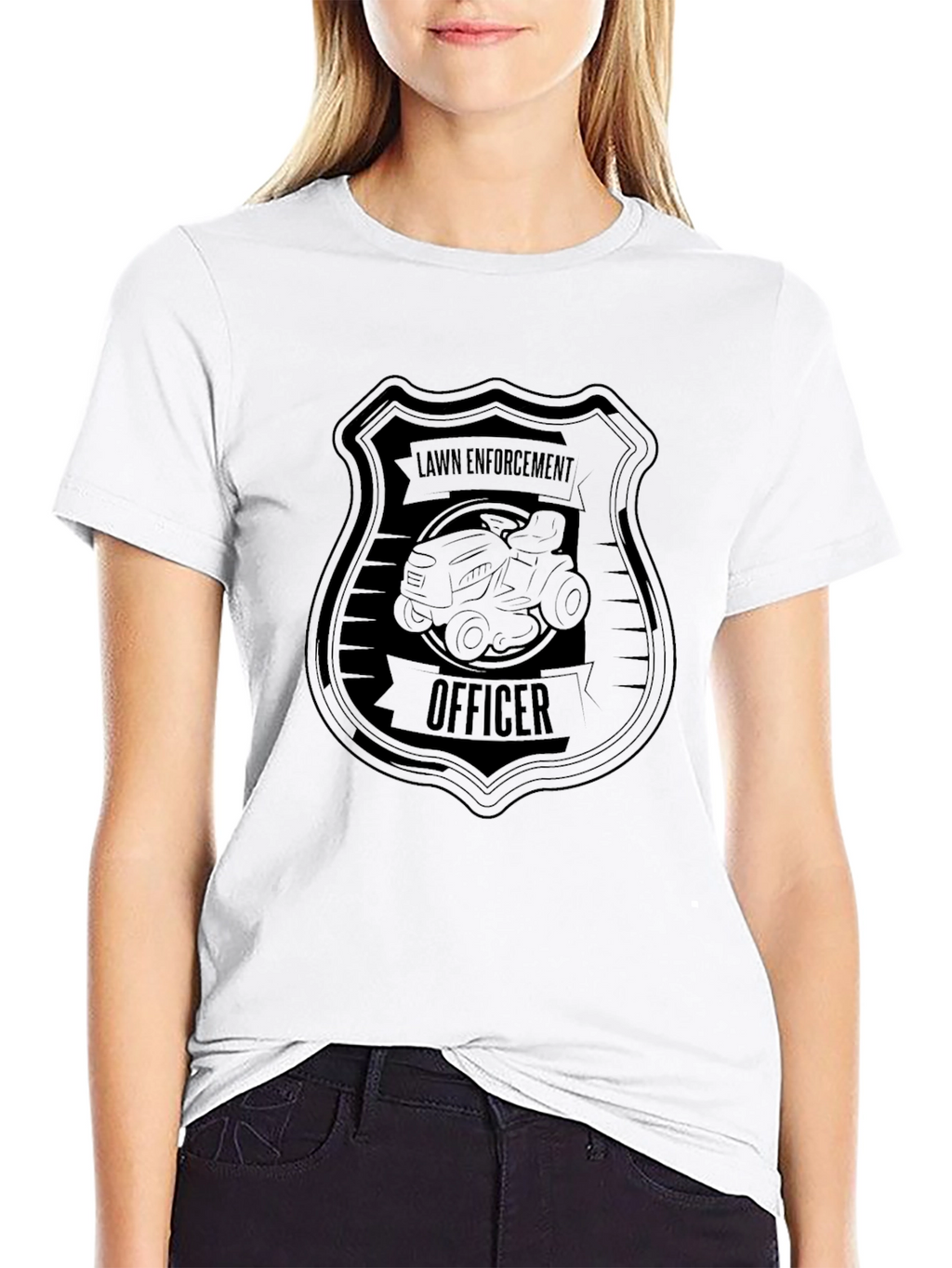 Lawn Enforcement Officer Black Graphic Tee
