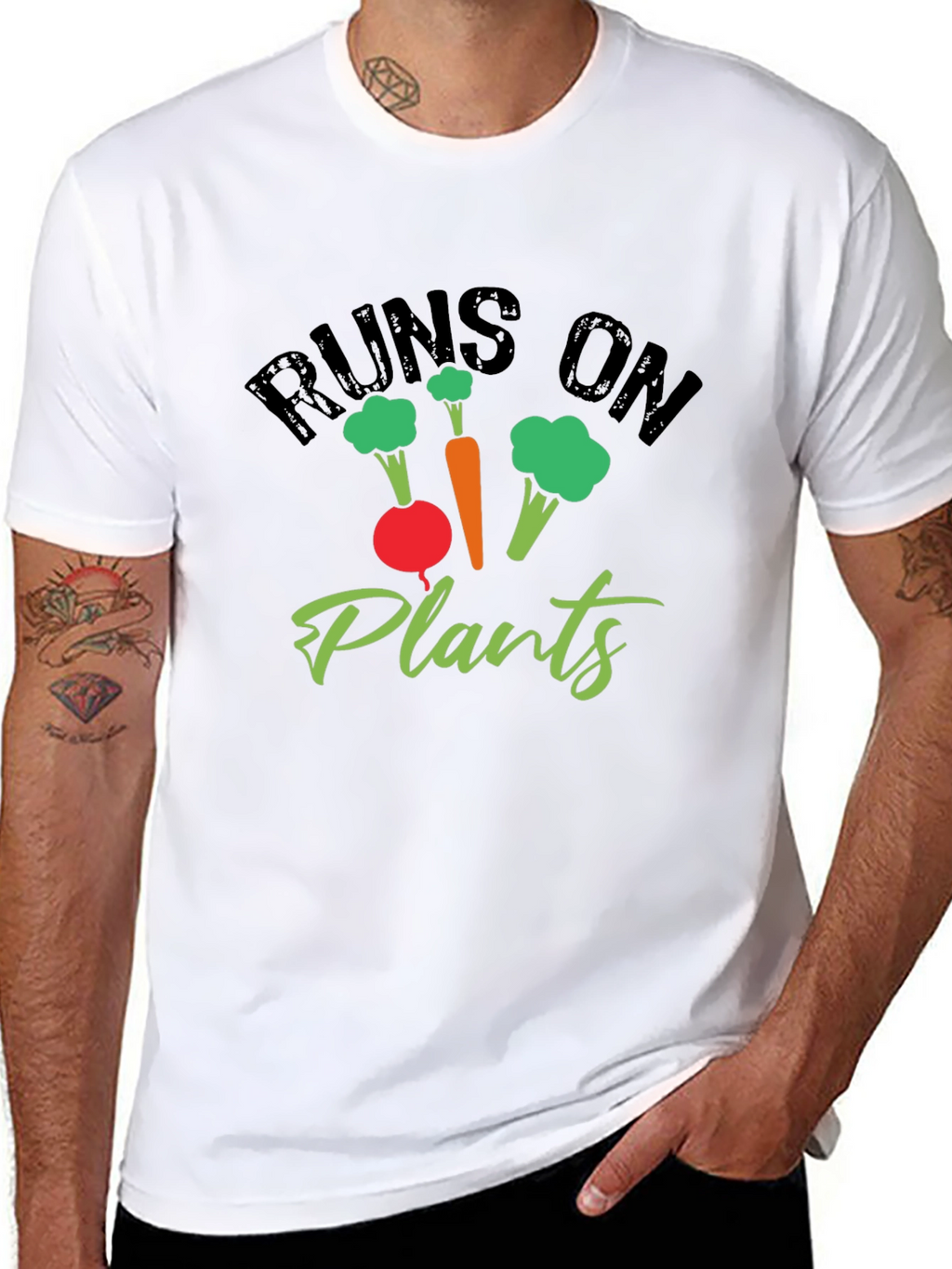Runs on Plants Graphic Tee - Vegan Friendly