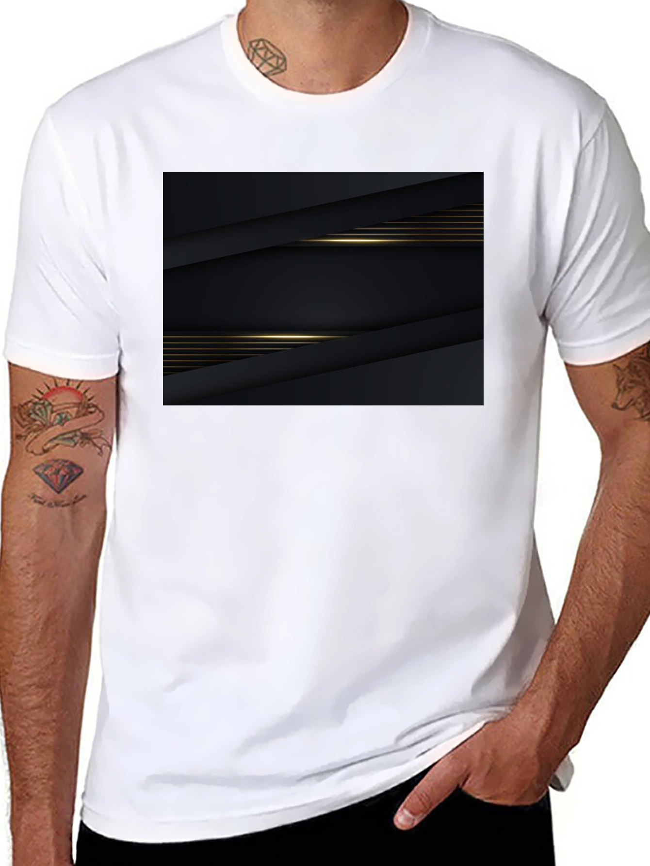 Sleek Black Graphic Tee - Modern Style