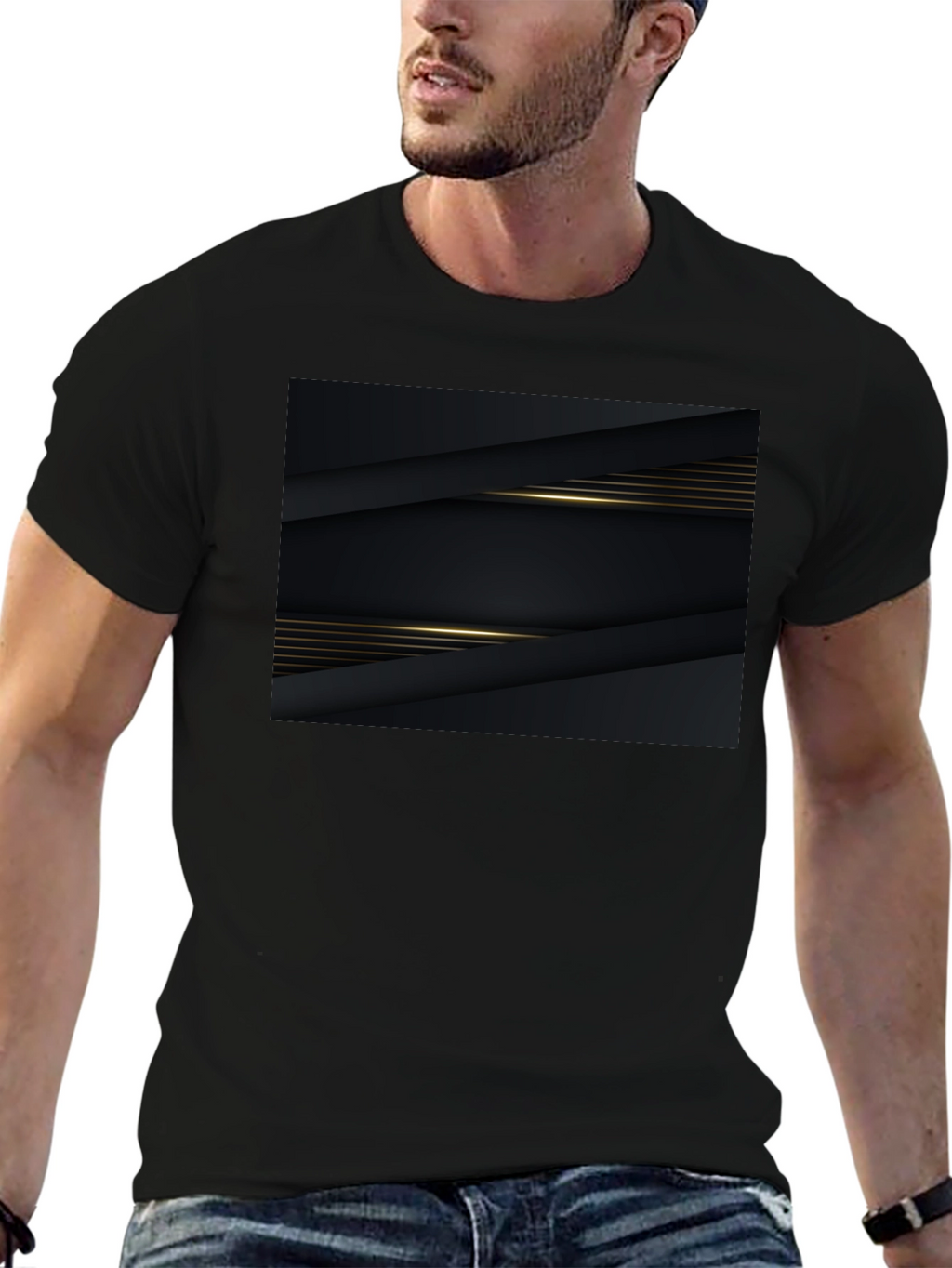 Sleek Black Graphic Tee - Modern Style