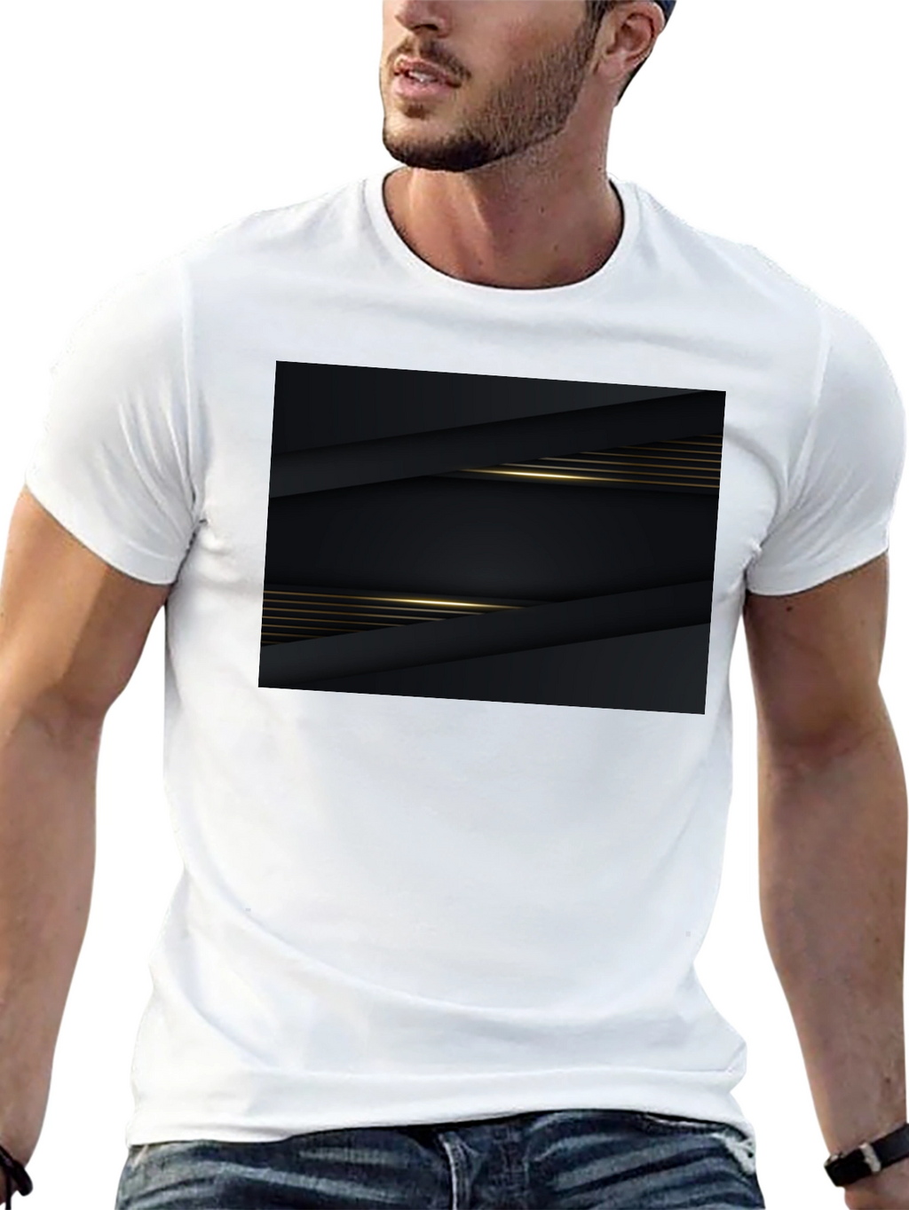 Sleek Black Graphic Tee - Modern Style