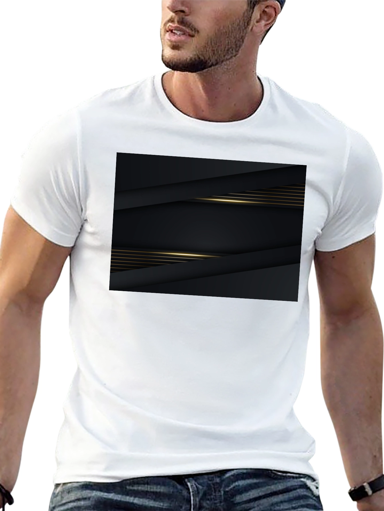 Sleek Black Graphic Tee - Modern Style