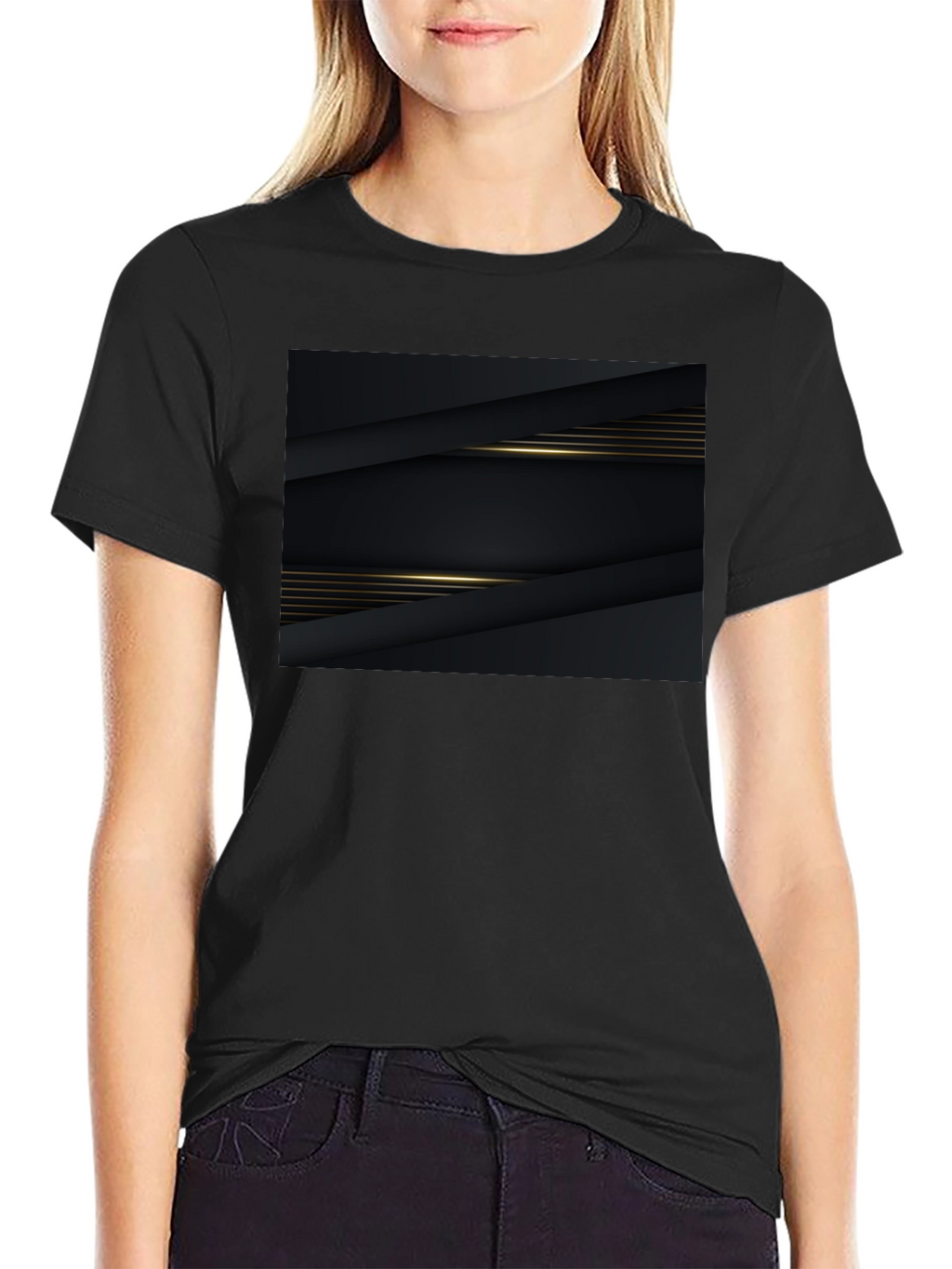 Sleek Black Graphic Tee - Modern Style