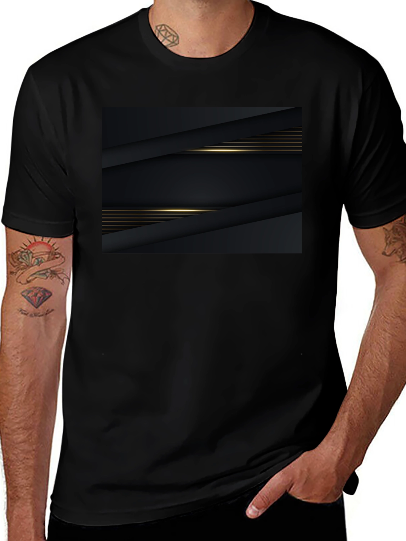 Sleek Black Graphic Tee - Modern Style