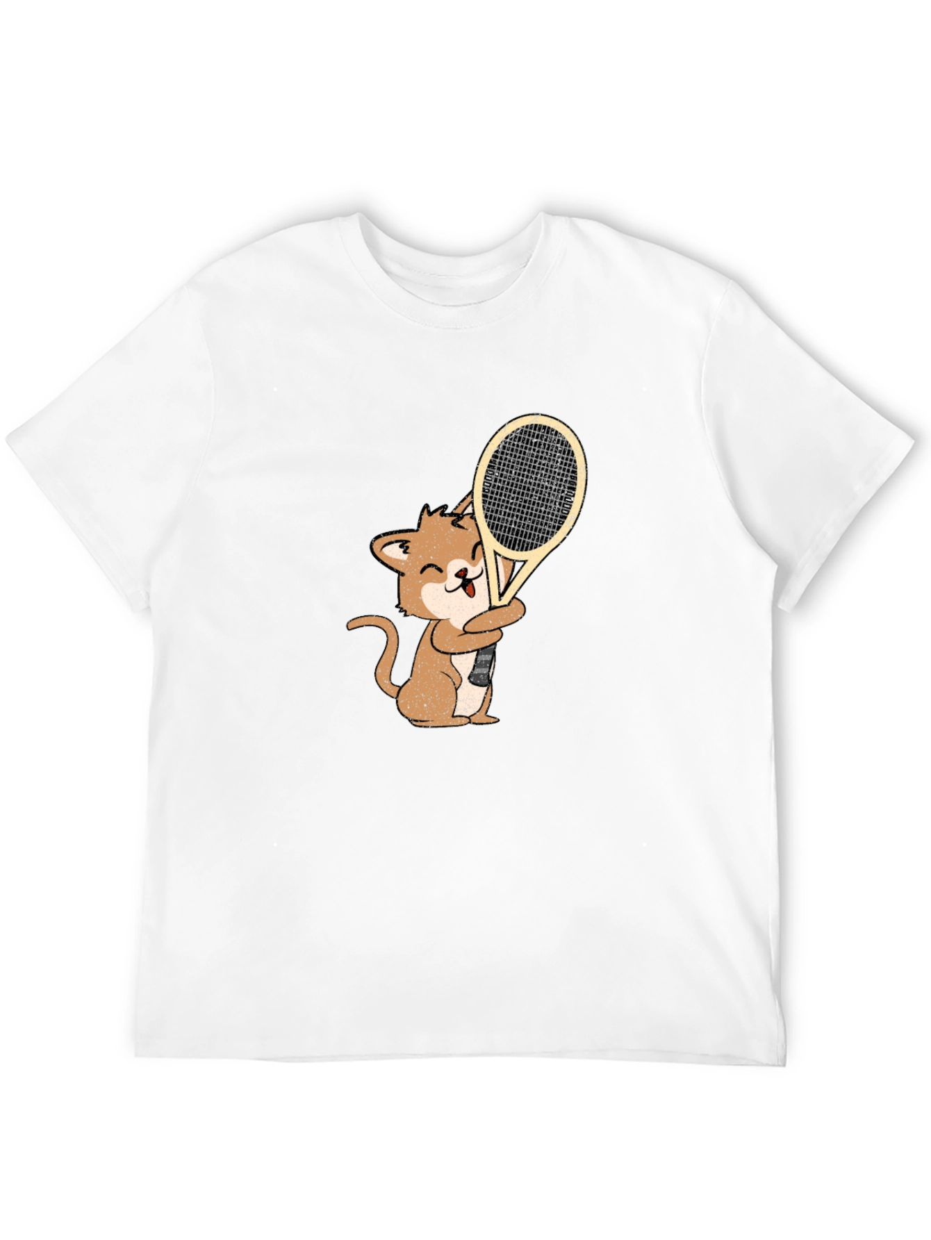 Cat Playing Tennis Graphic Tee