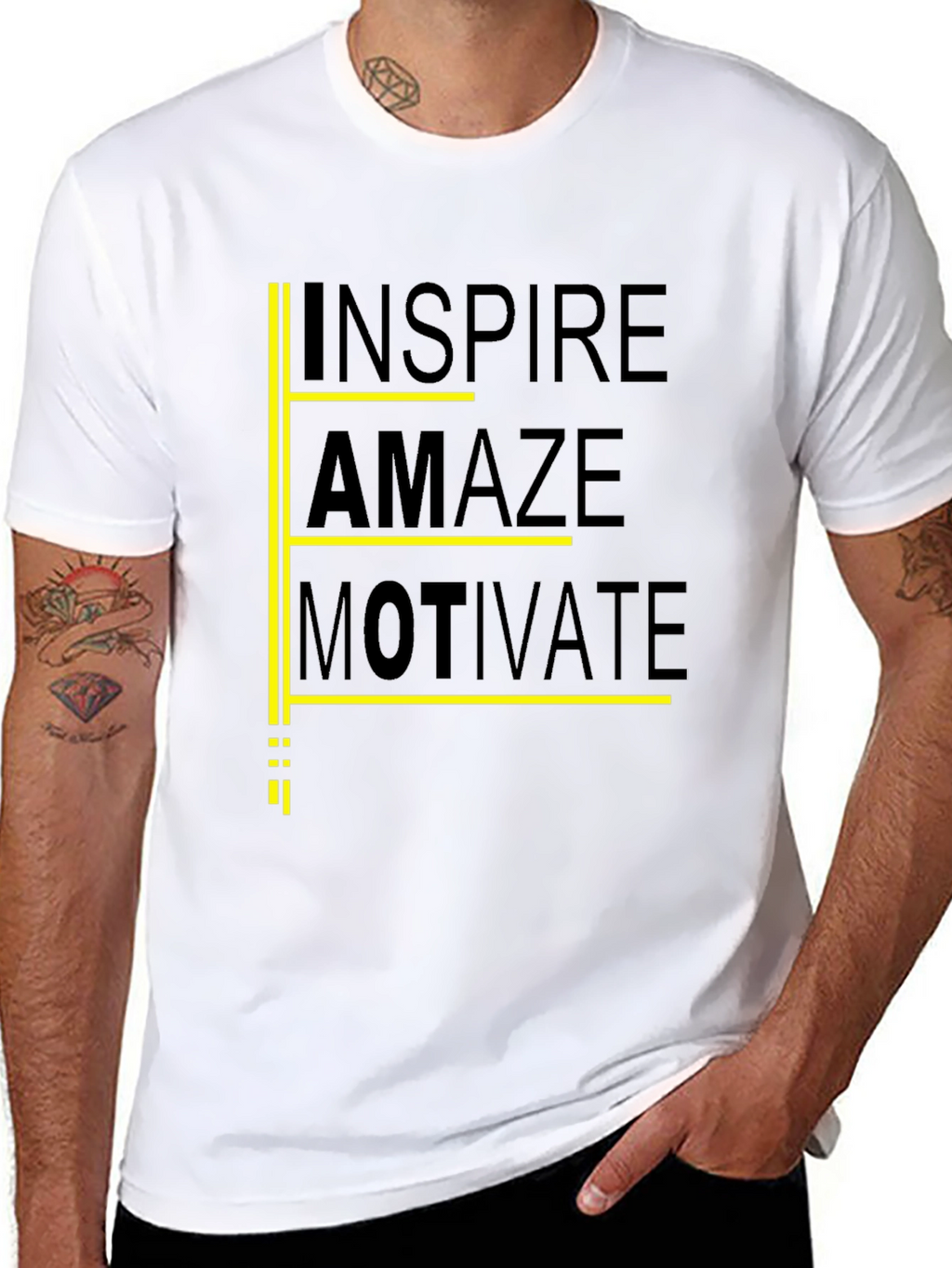 Inspire Amaze Motivate Black Graphic Tee
