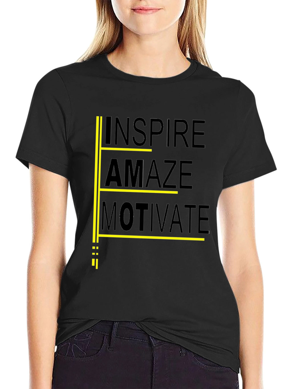 Inspire Amaze Motivate Black Graphic Tee