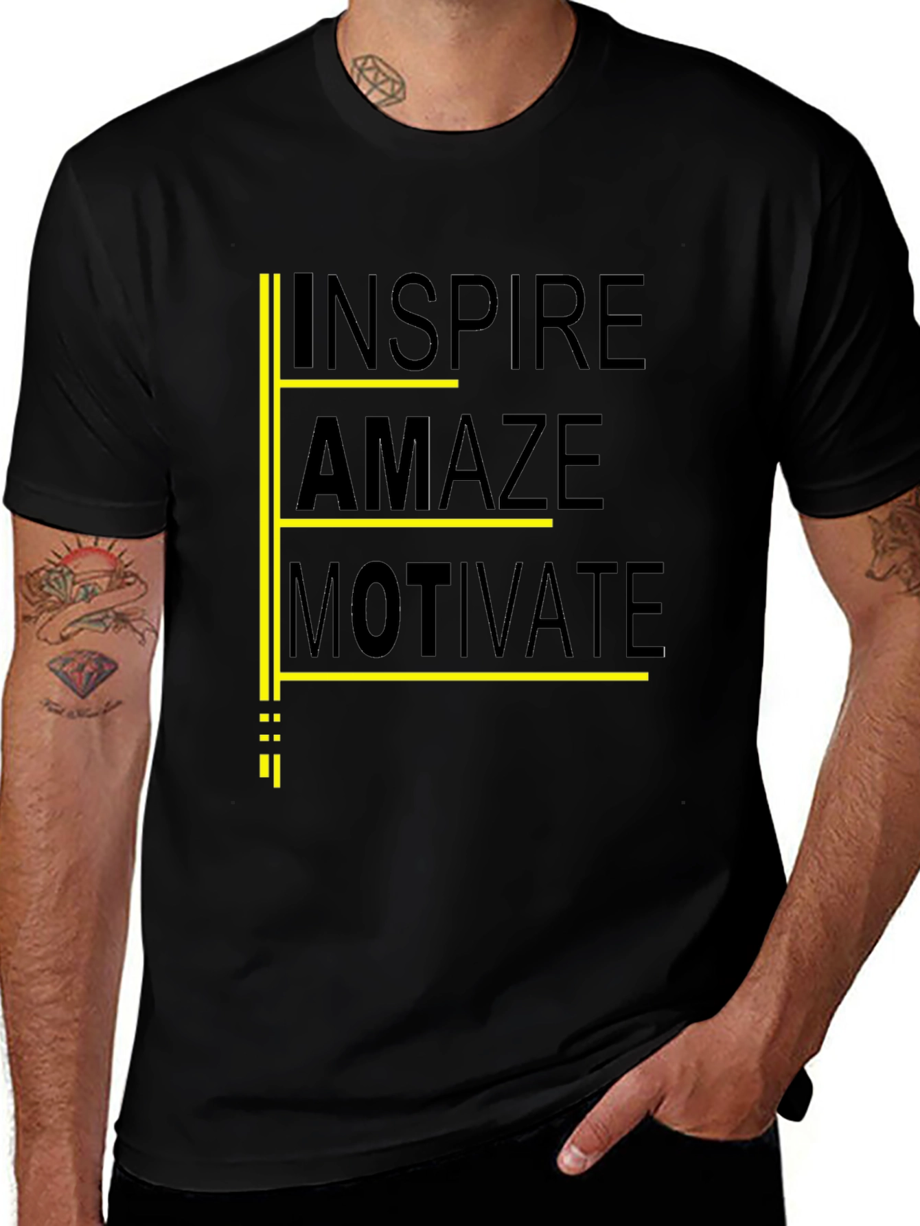 Inspire Amaze Motivate Black Graphic Tee