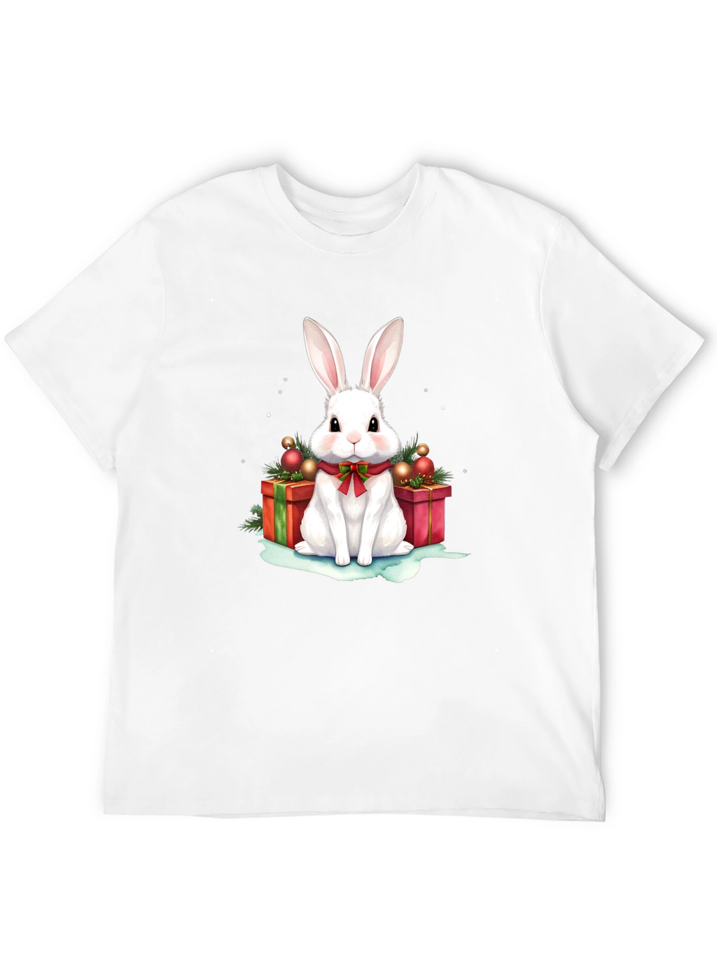 Festive Holiday Rabbit Graphic T-Shirt