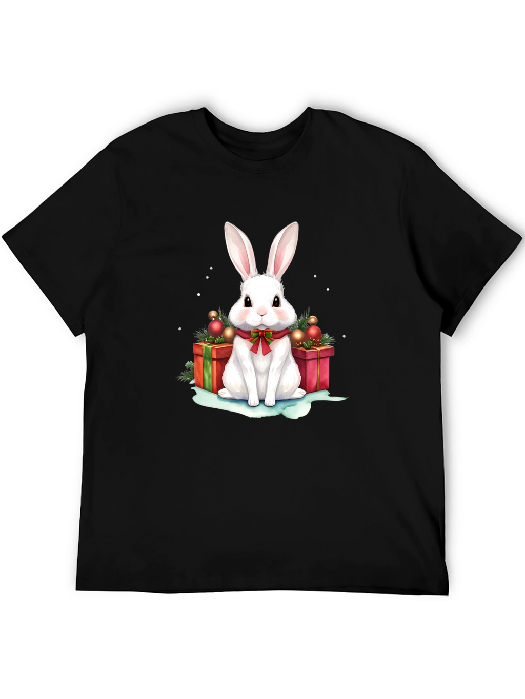 Festive Holiday Rabbit Graphic T-Shirt