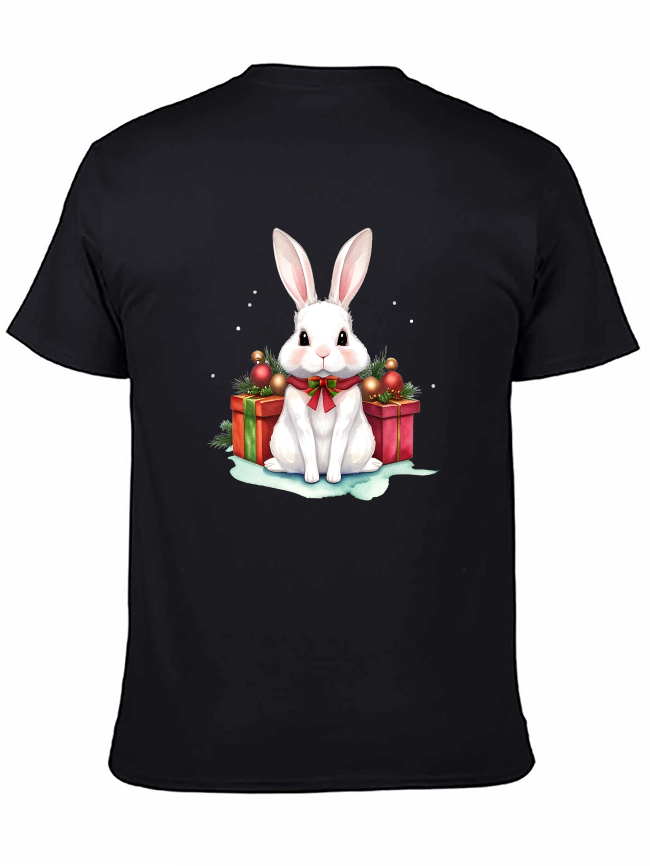 Festive Holiday Rabbit Graphic T-Shirt