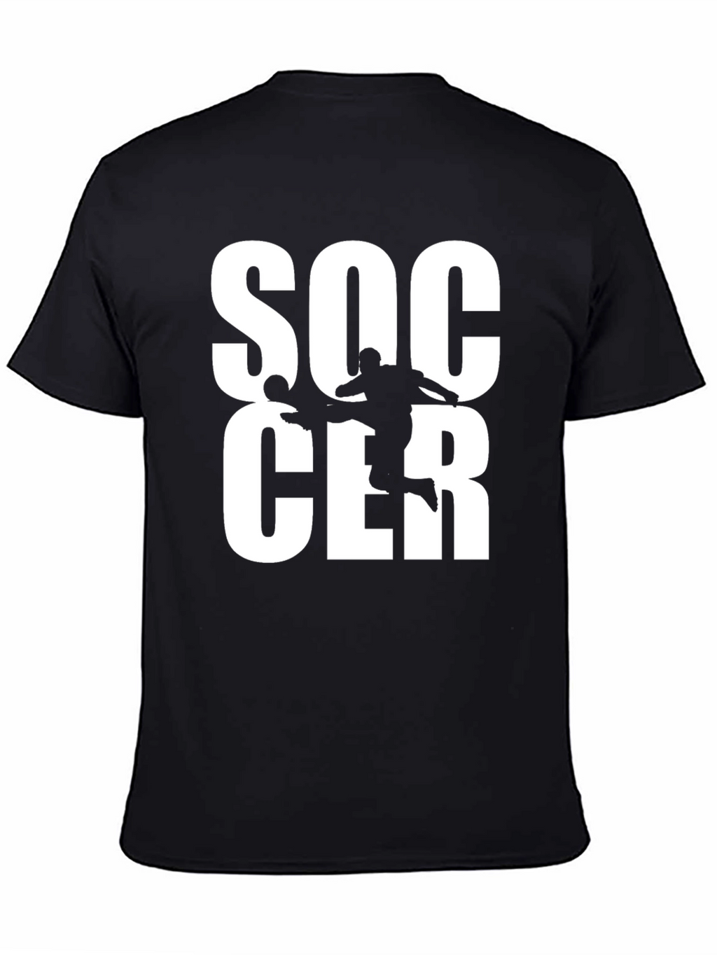 Soccer Graphic Tee - Black Cotton T-Shirt