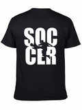 Soccer Graphic Tee - Black Cotton T-Shirt