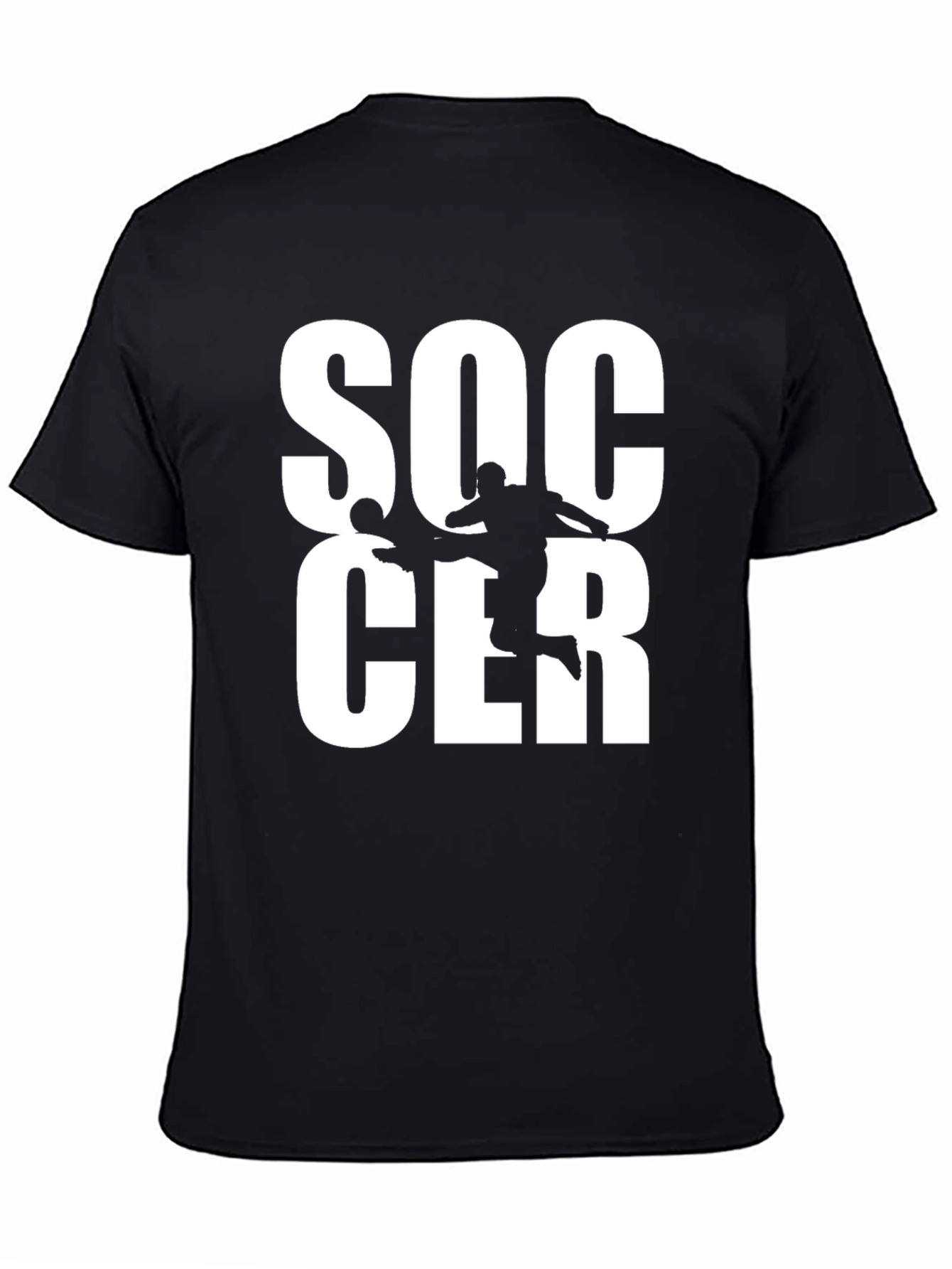 Soccer Graphic Tee - Black Cotton T-Shirt