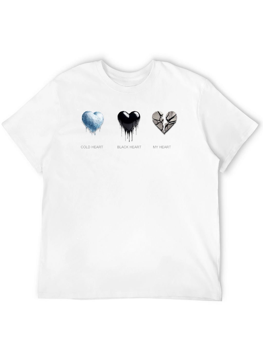 Emotional State T-Shirt - Cold Black Broken Hearts