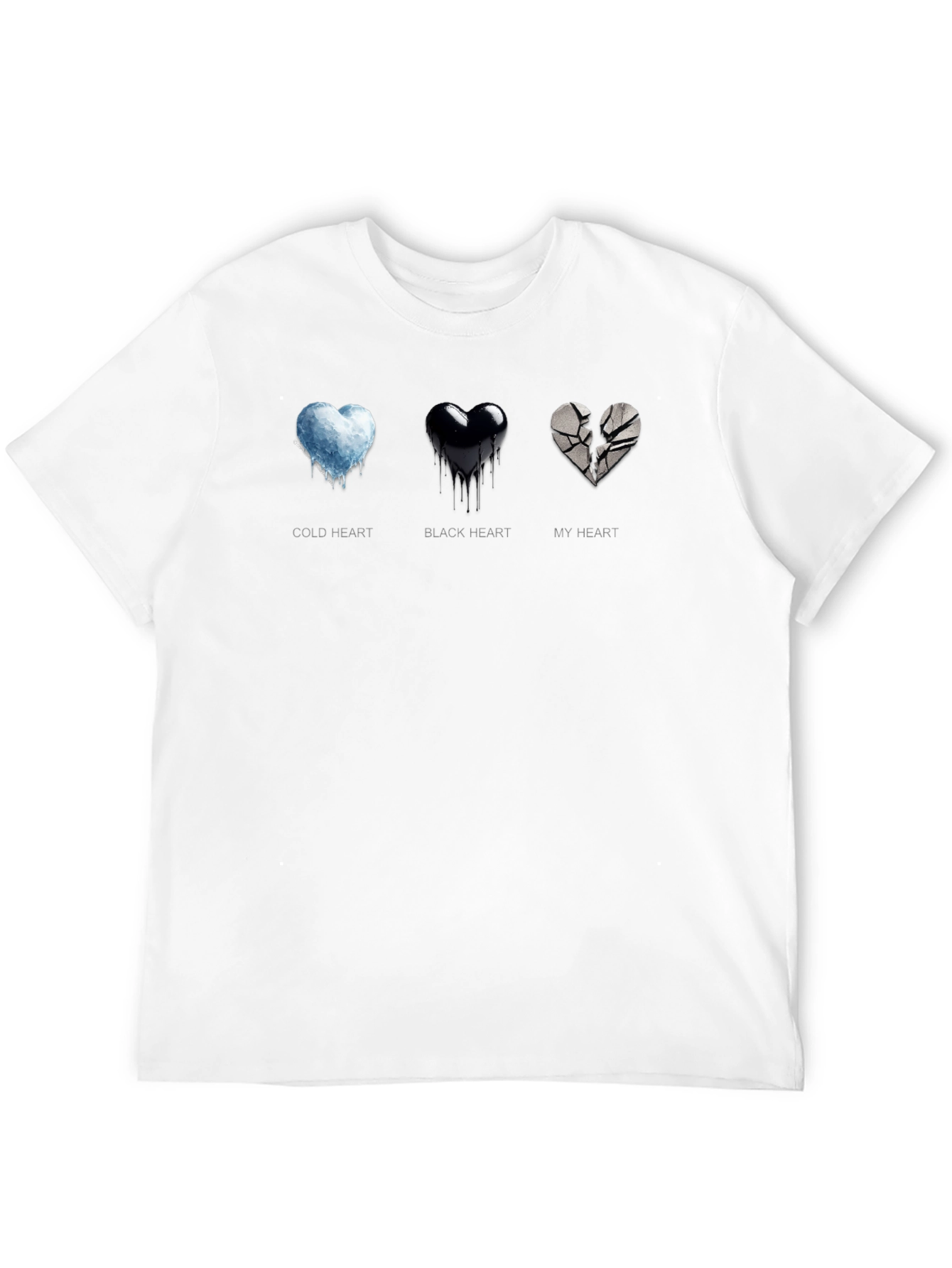 Emotional State T-Shirt - Cold Black Broken Hearts