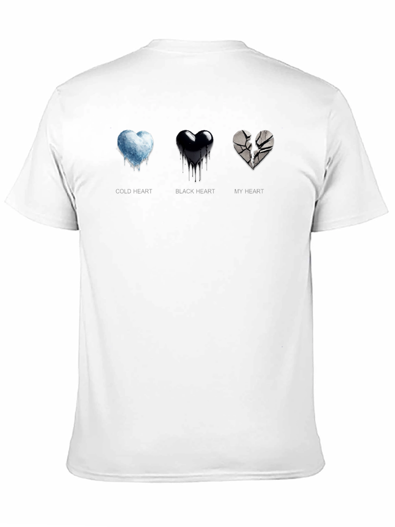 Emotional State T-Shirt - Cold Black Broken Hearts