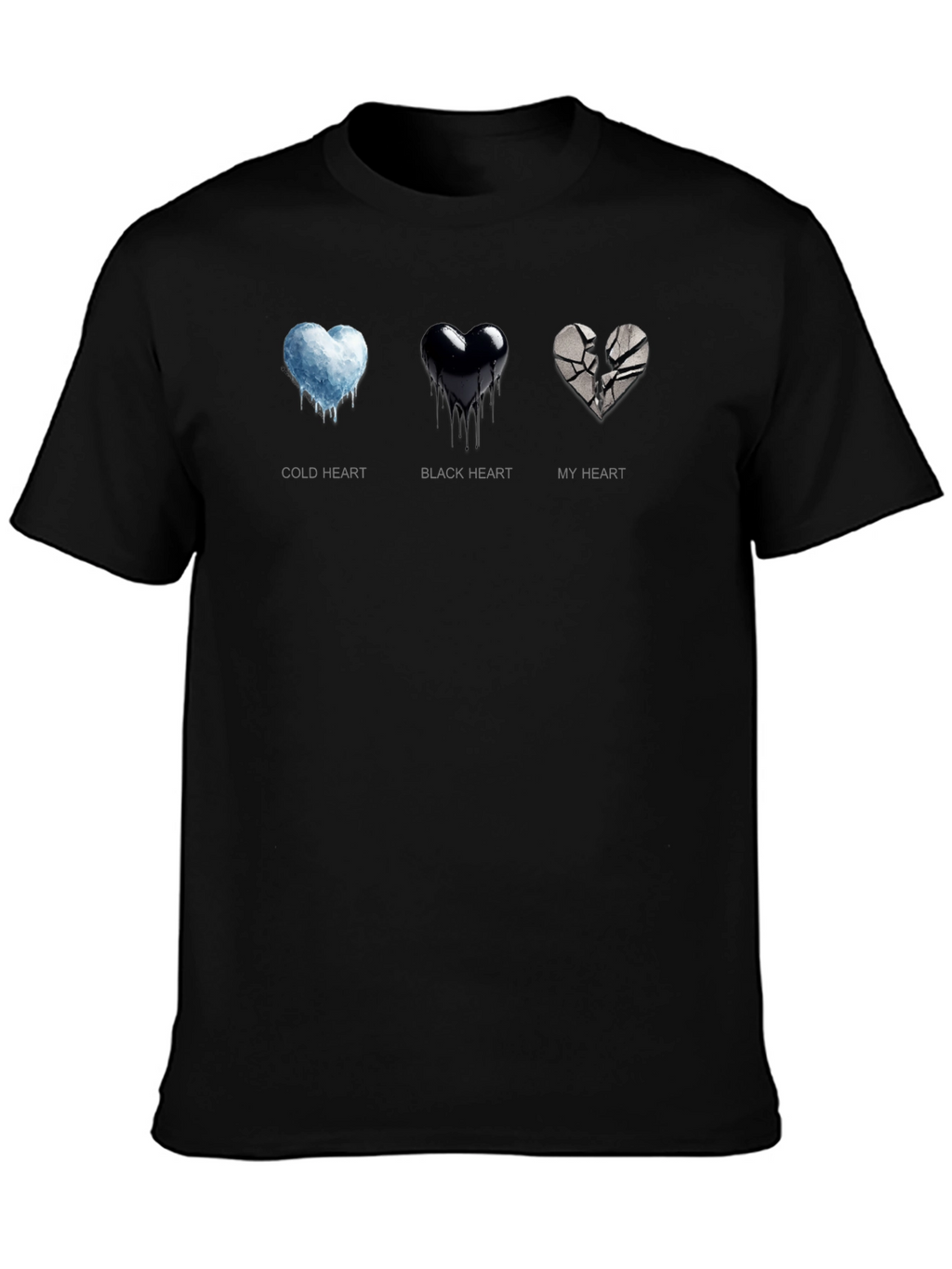 Emotional State T-Shirt - Cold Black Broken Hearts
