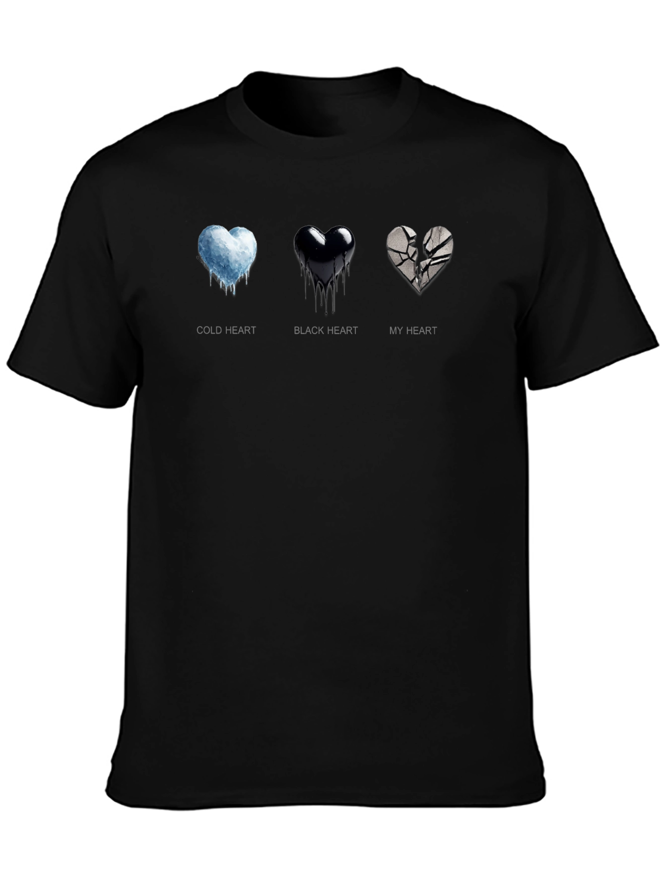 Emotional State T-Shirt - Cold Black Broken Hearts