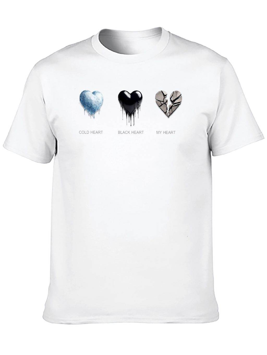 Emotional State T-Shirt - Cold Black Broken Hearts
