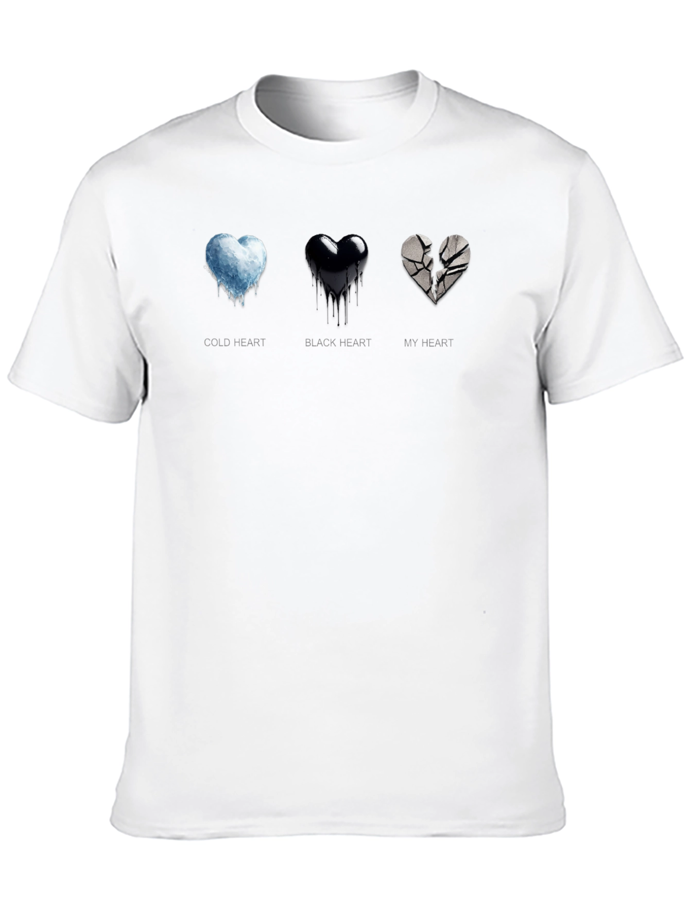 Emotional State T-Shirt - Cold Black Broken Hearts