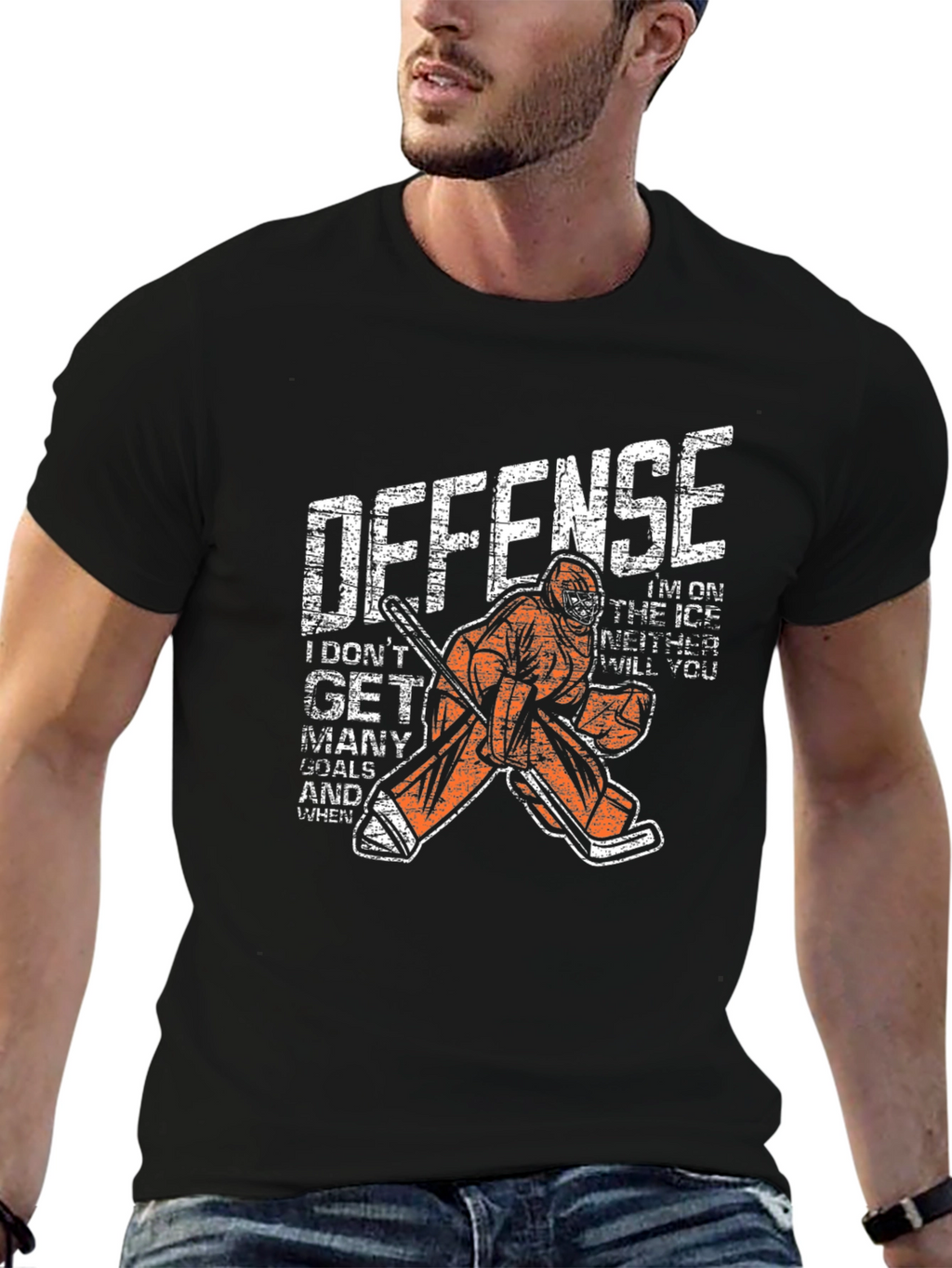 Hockey Goalie Defense Graphic T-Shirt