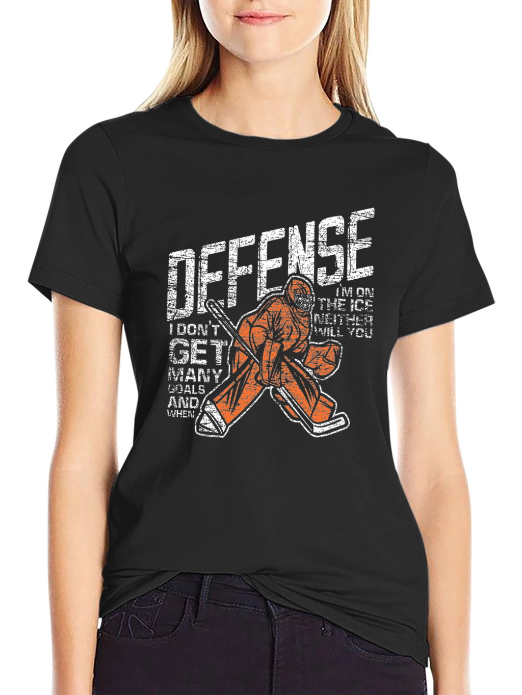 Hockey Goalie Defense Graphic T-Shirt