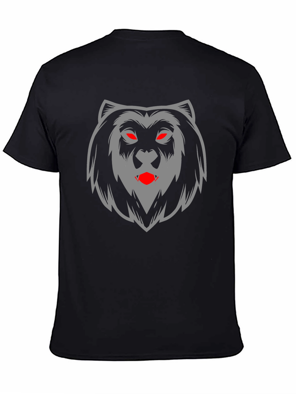 Mens Black T-Shirt with Bear Graphic